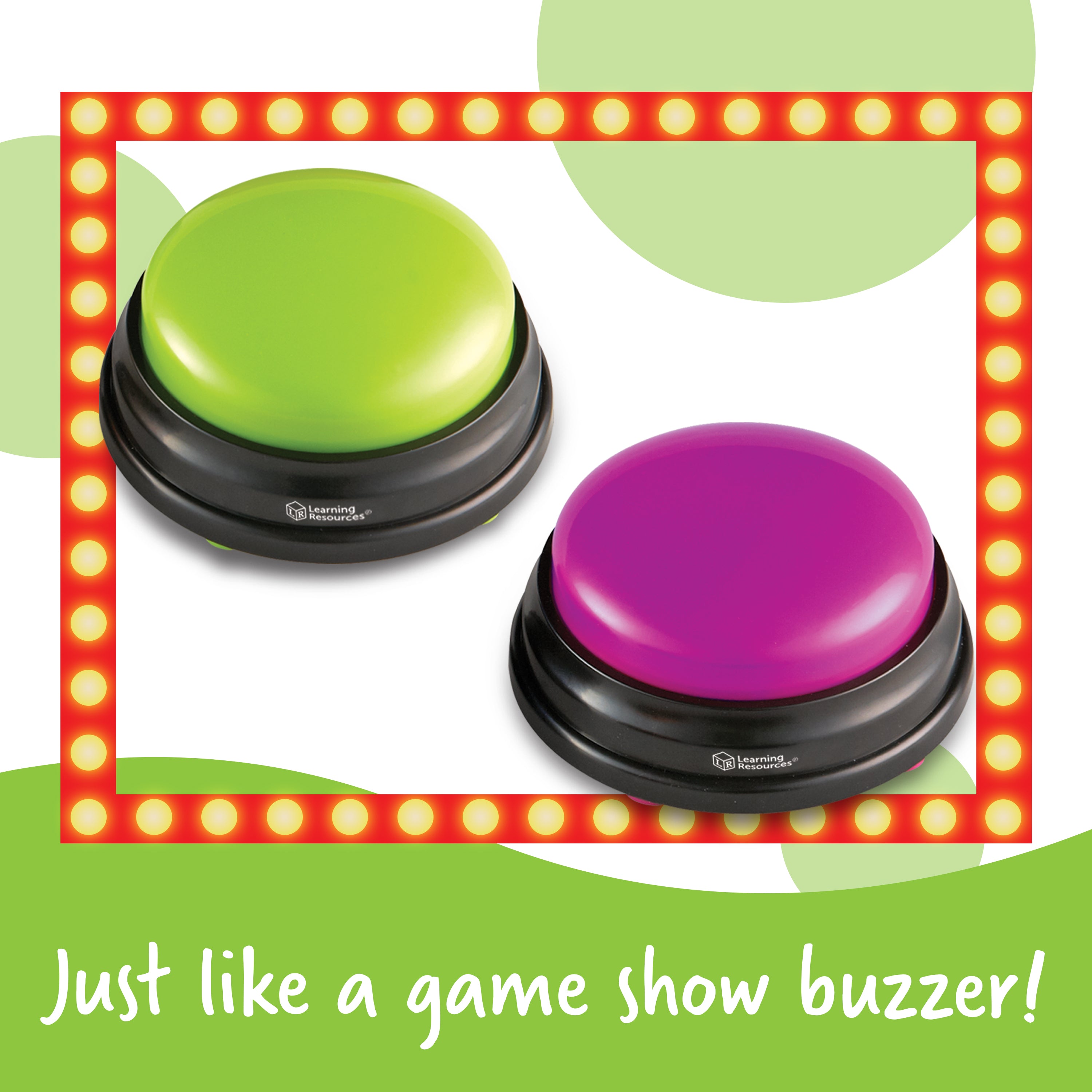 Learning Resources Answer Buzzers (Set of 4), Fun Game Show Style Response Buzzers with 4 Distinct Sounds for Classroom or Home Learning (Ages 3+)