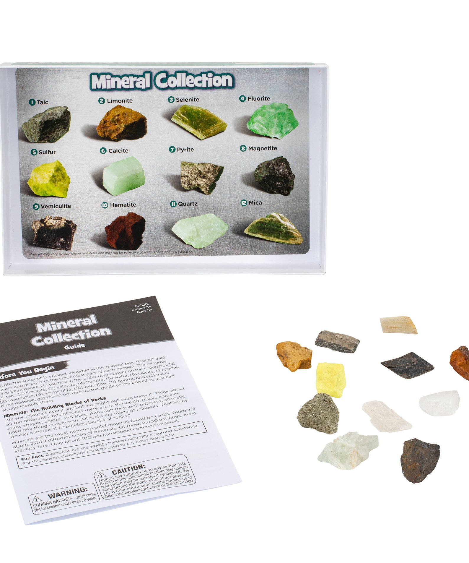Learning Resources Complete Rock, Mineral & Fossil Collection, 57 Hand-Picked Specimens with Identification Chart & Activity Guide, Educational Geology Set for Kids Ages 8+