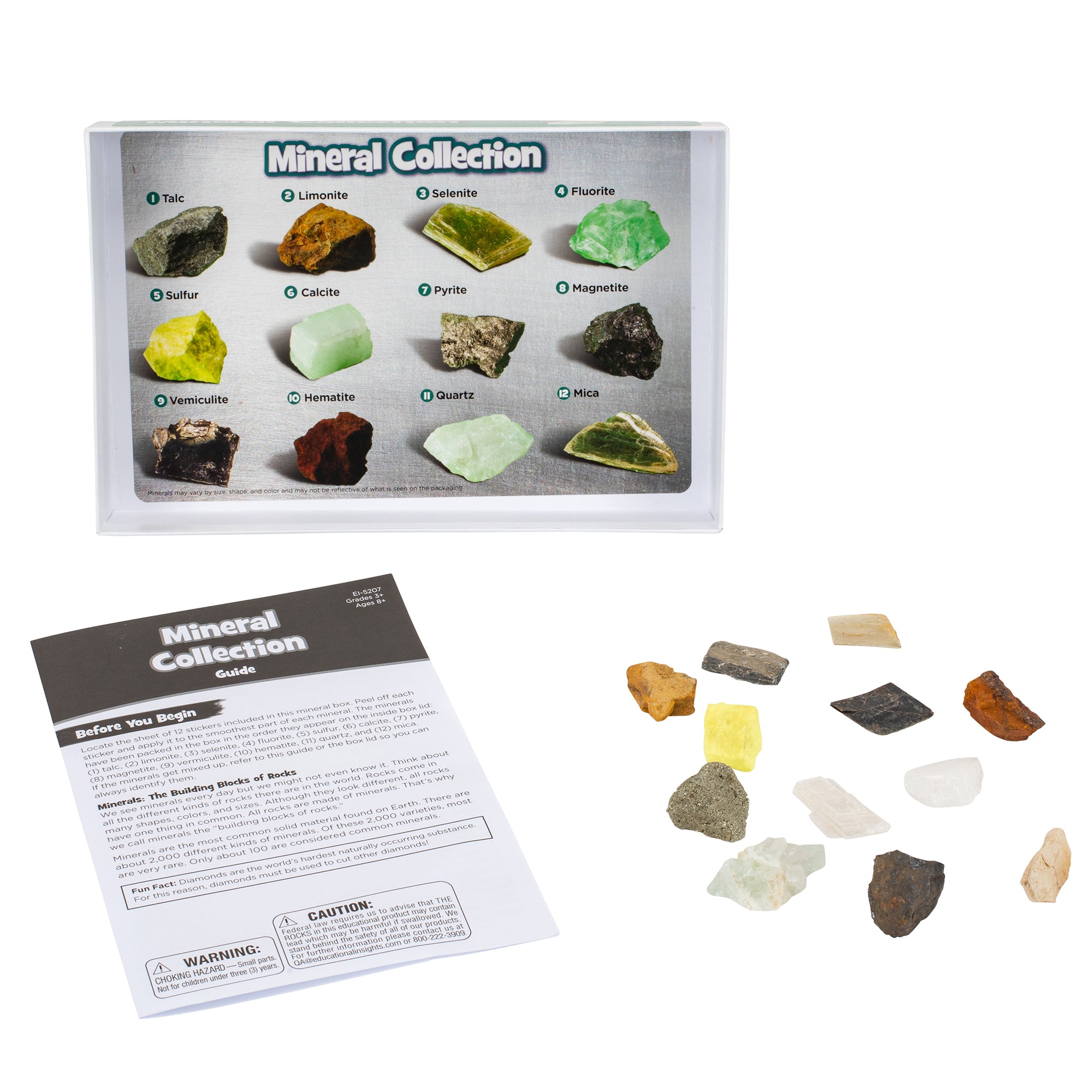 Learning Resources Complete Rock, Mineral & Fossil Collection, 57 Hand-Picked Specimens with Identification Chart & Activity Guide, Educational Geology Set for Kids Ages 8+
