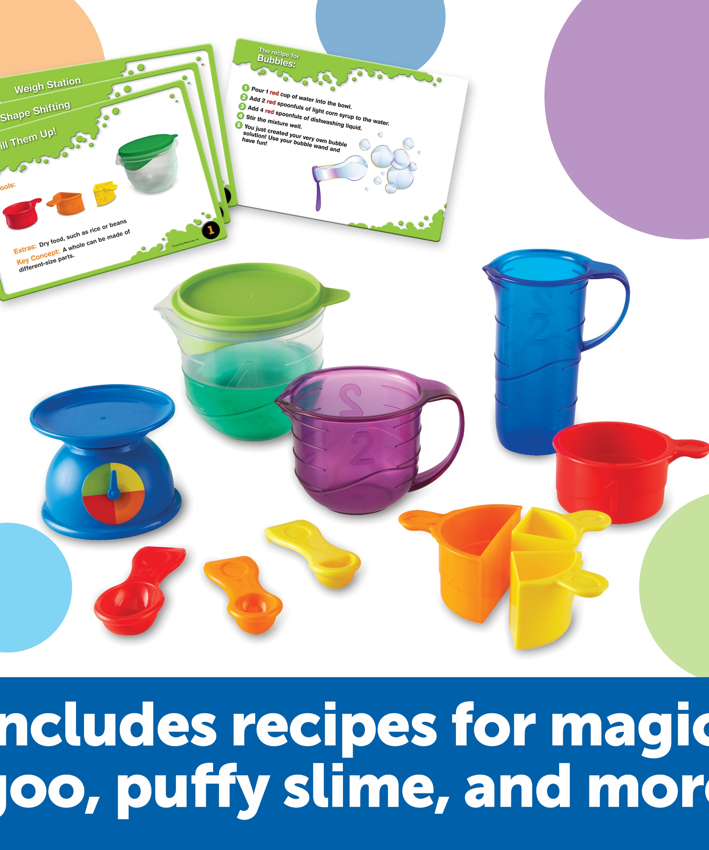 Learning Resources Primary Science Mix & Measure Set, Hands-On STEM Learning Kit with Real Science Tools & 10 Activity Cards, Perfect for Kids Ages 3+