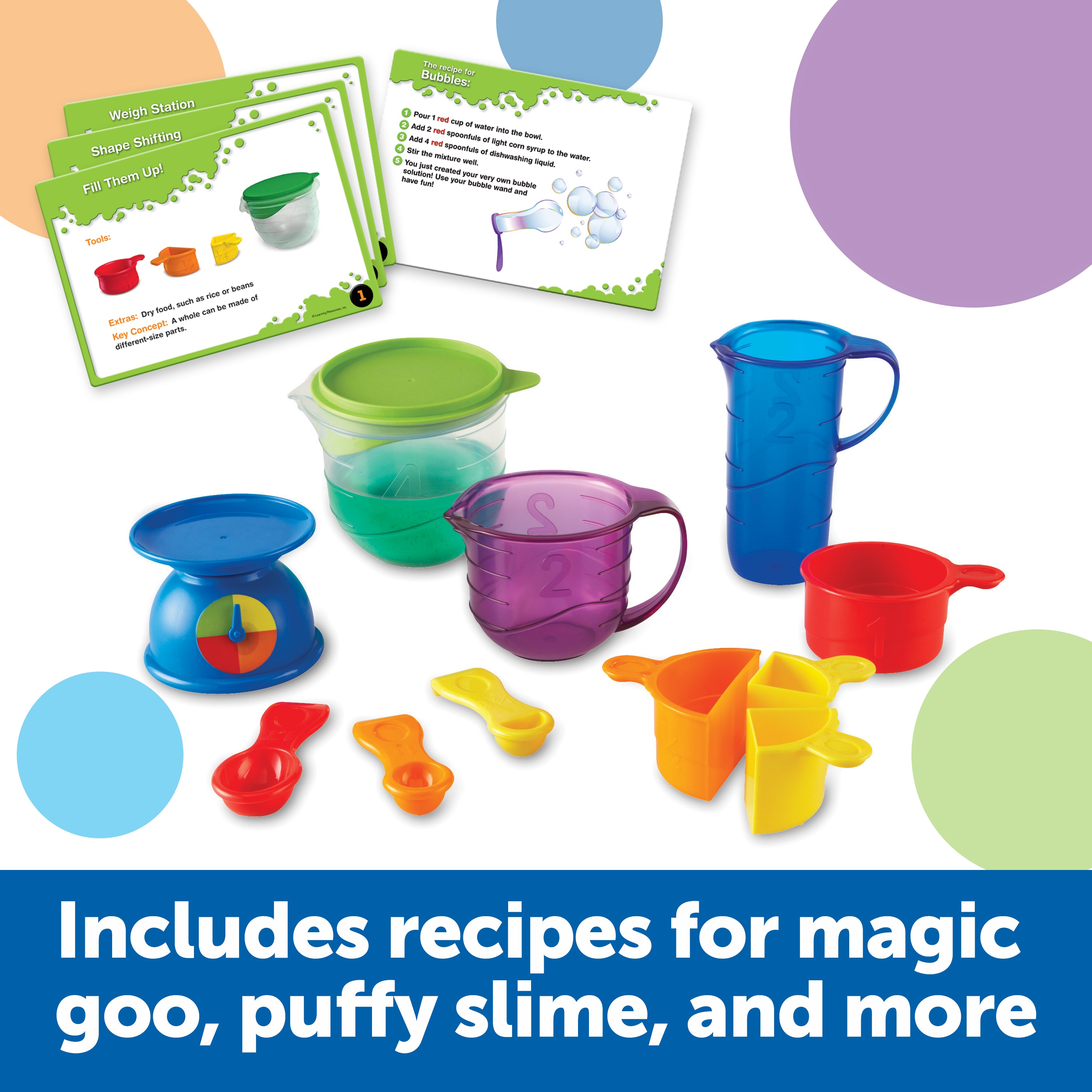 Learning Resources Primary Science Mix & Measure Set, Hands-On STEM Learning Kit with Real Science Tools & 10 Activity Cards, Perfect for Kids Ages 3+