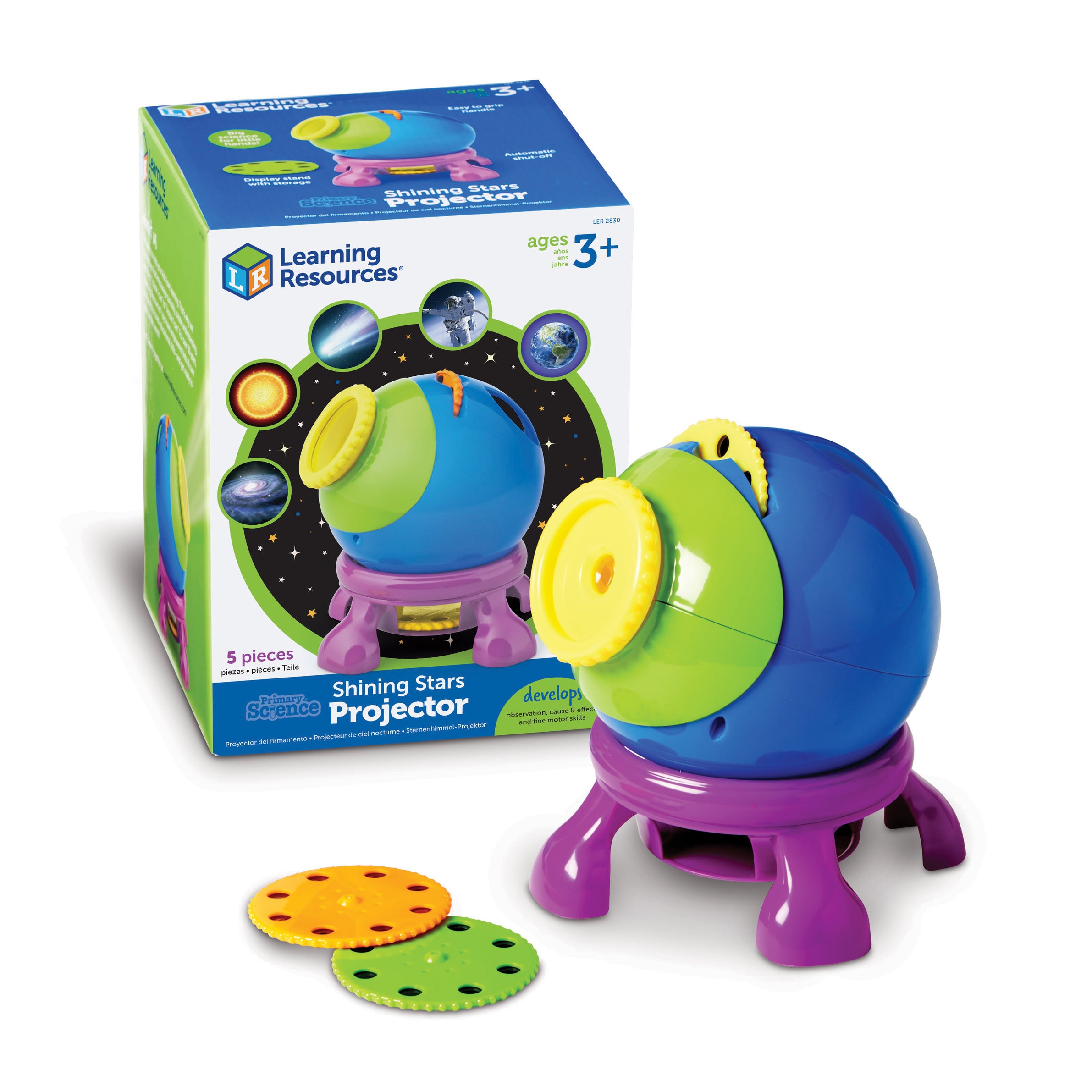 Learning Resources Primary Science Shining Stars Projector, Educational Space Toy with 24 Images and Multilingual Activity Guide, Ages 3 and Up