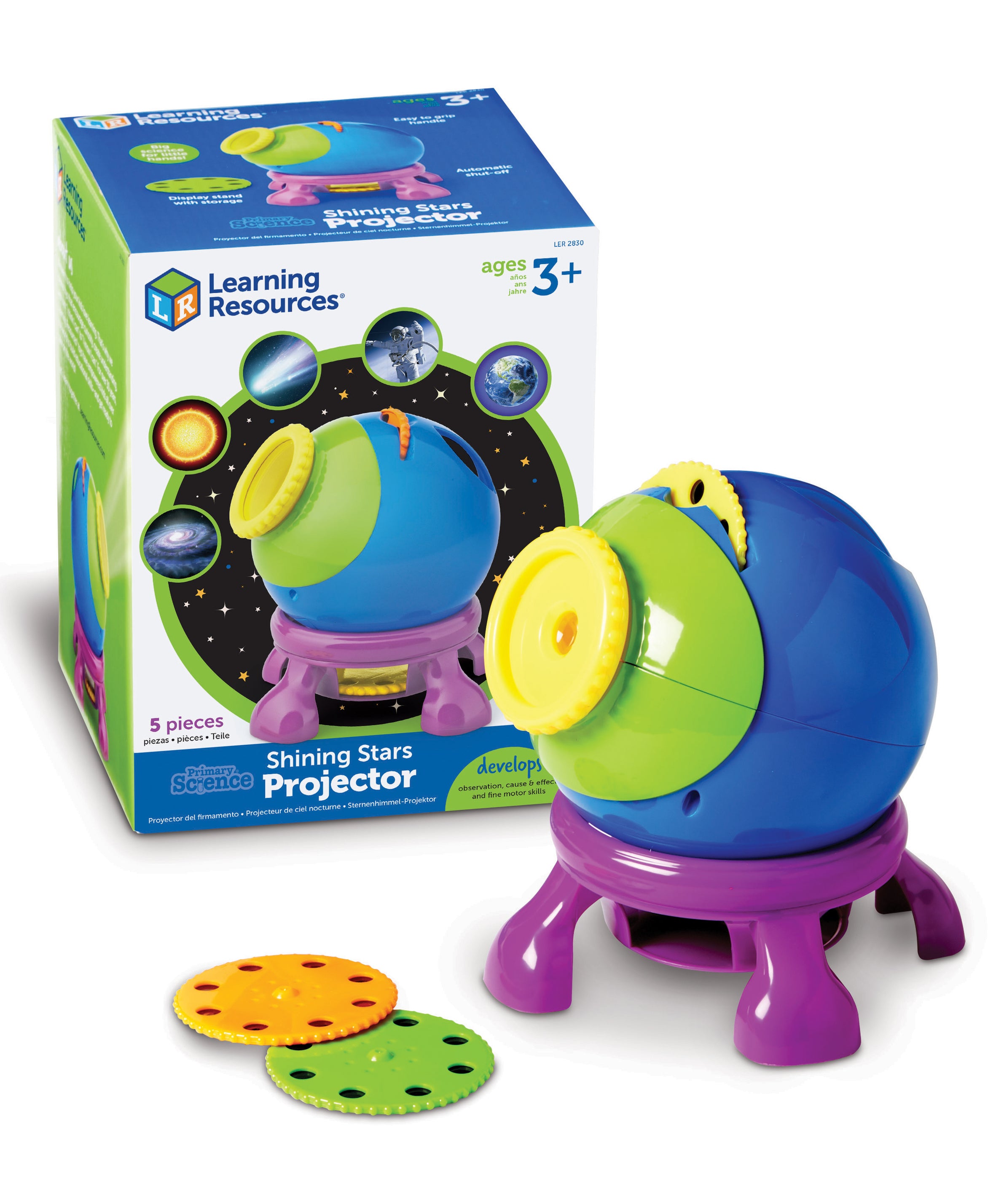 Learning Resources Primary Science Shining Stars Projector, Educational Space Toy with 24 Images and Multilingual Activity Guide, Ages 3 and Up