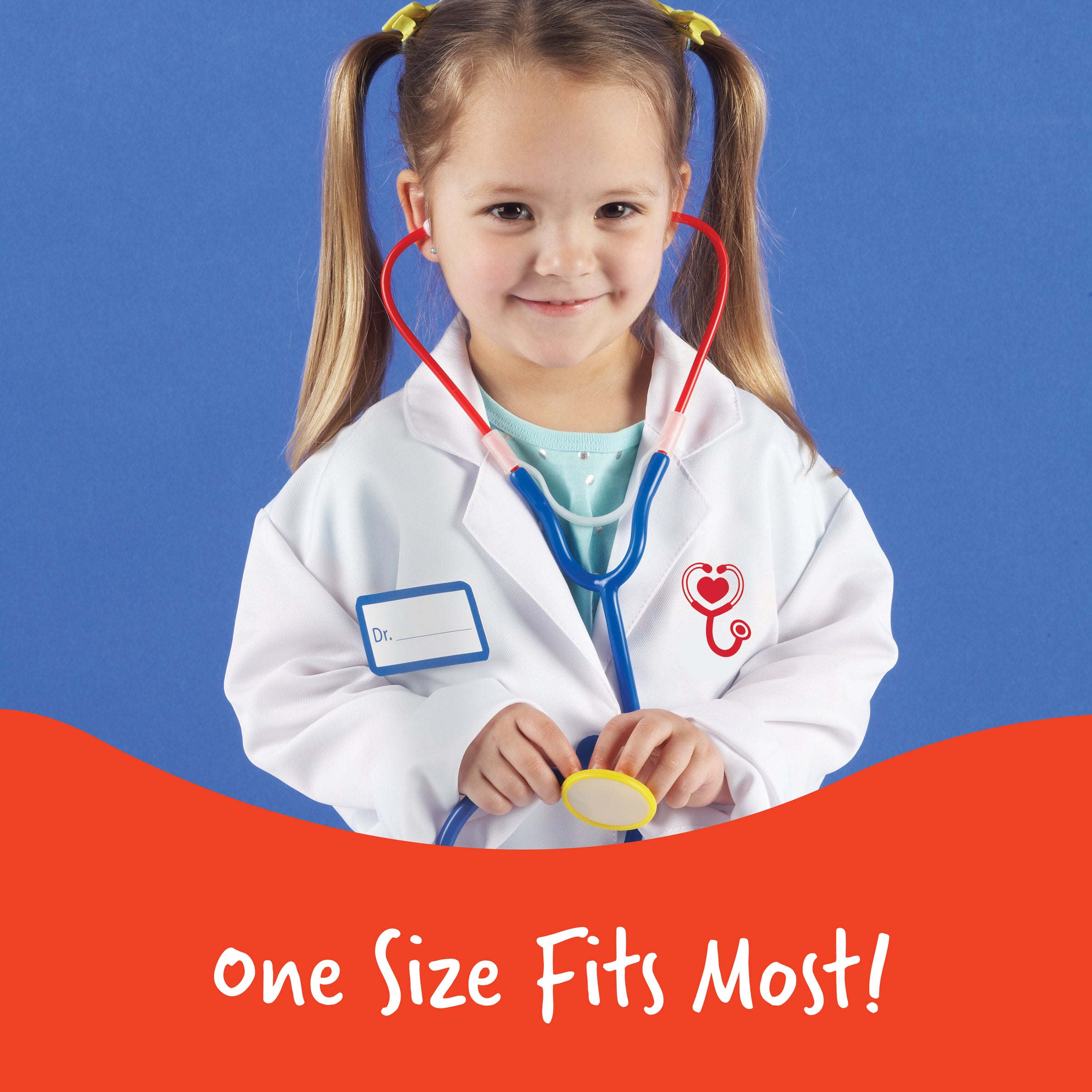 Learning Resources Doctor Play Set, Kids Doctor Costume with Coat, Stethoscope & Name Badge, Pretend Play Dress-Up for Ages 36