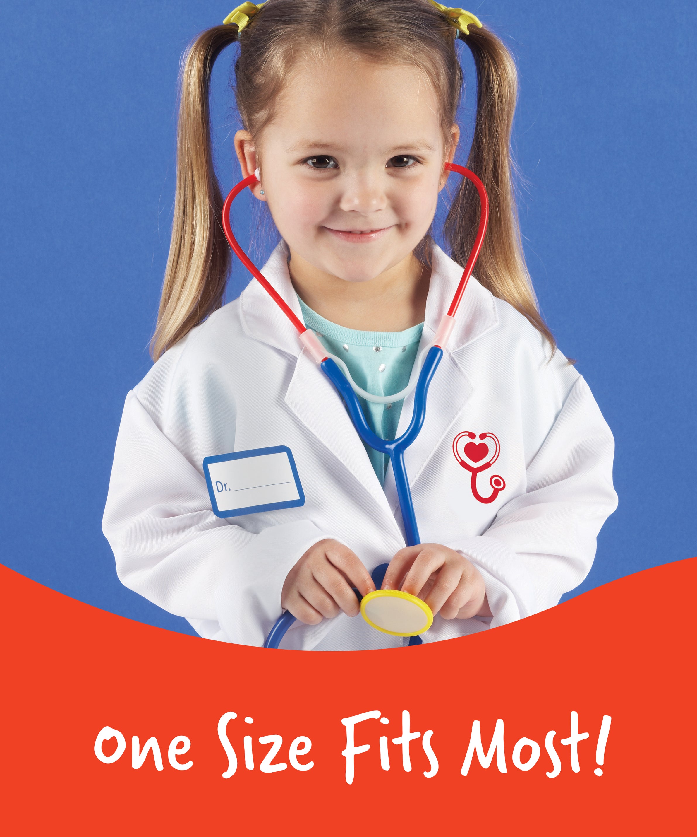 Learning Resources Doctor Play Set, Kids Doctor Costume with Coat, Stethoscope & Name Badge, Pretend Play Dress-Up for Ages 36