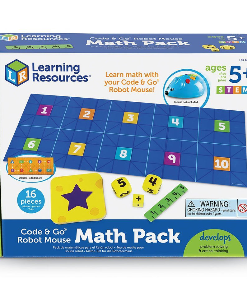 Learning Resources Code & Go Robot Mouse Math Pack, Early Coding and Math Skills for Kids Aged 5+ (Robot Mouse Not Included)