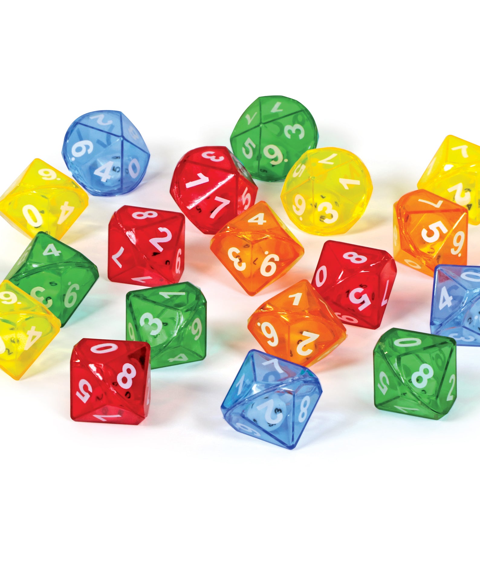 Learning Resources 10-Sided Dice in Dice, Set of 72 Double Dice for Teaching Probability, Numbers, and Operations, Includes Storage Tub, Ages 3+
