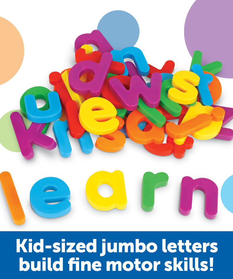Learning Resources Jumbo Lowercase Magnetic Letters, Set of 40, Early Literacy & Spelling Practice for Kids, Magnetic Alphabet for Fridge & Whiteboards, Includes Storage Tub, Ages 3+