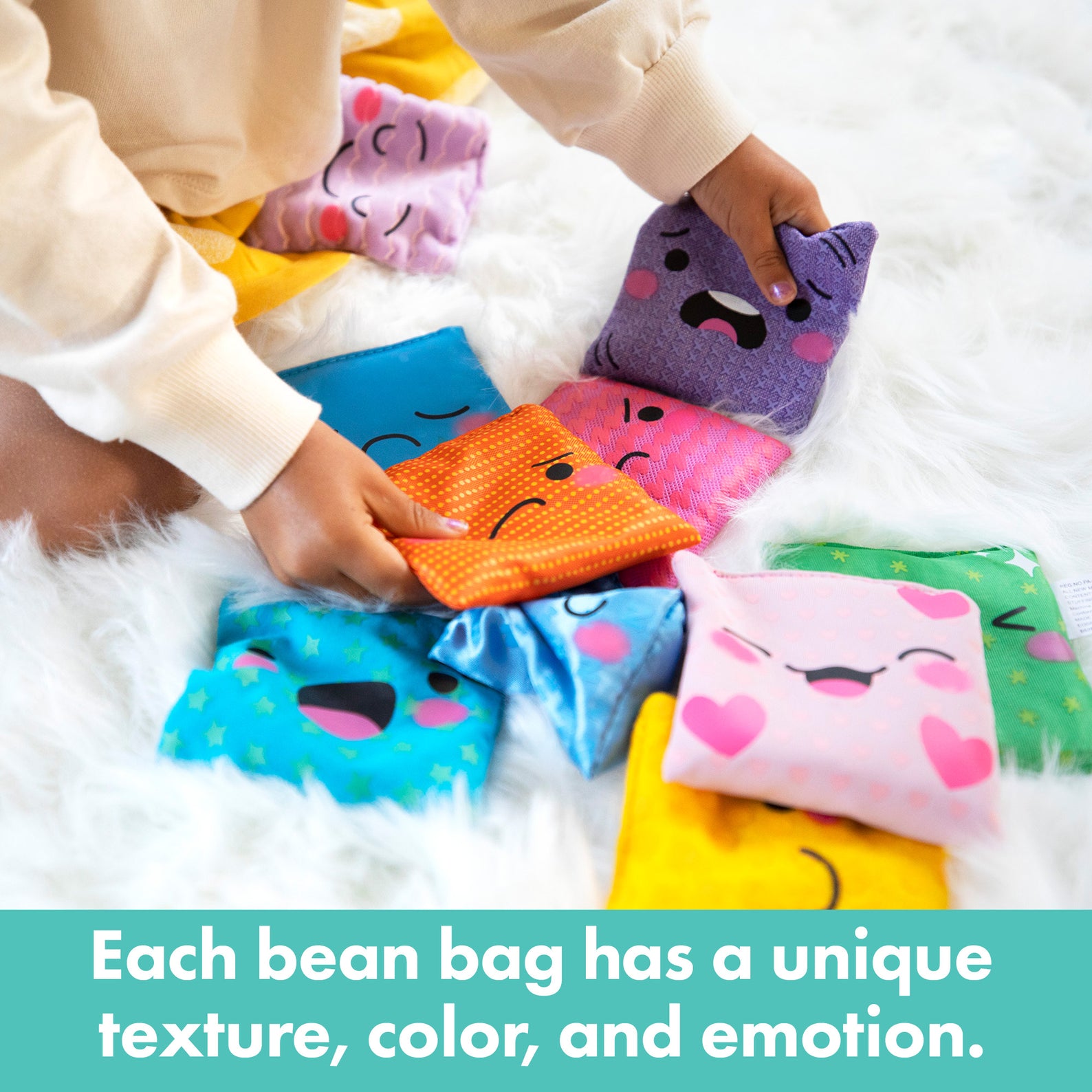Learning Resources My Feelings Bean Bags, Set of 10 Tactile Emotion Bean Bags, Social Emotional Learning for Kids, Develops Vocabulary, Motor Skills & Sensory Awareness, Includes Activity Guide & Storage Bag, Ages 3+
