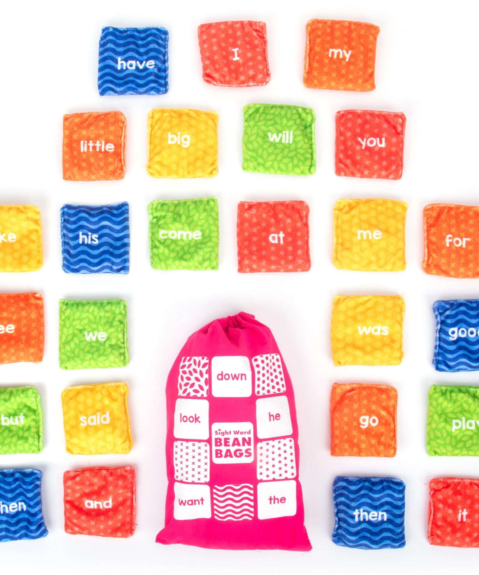 Learning Resources Sight Word Bean Bags, Active Phonics Game for Kids, 25 Double-Sided Bean Bags with 50 Sight Words, Tactile Learning Toy for Vocabulary, Reading Fluency, and Motor Skills, Ages 3+