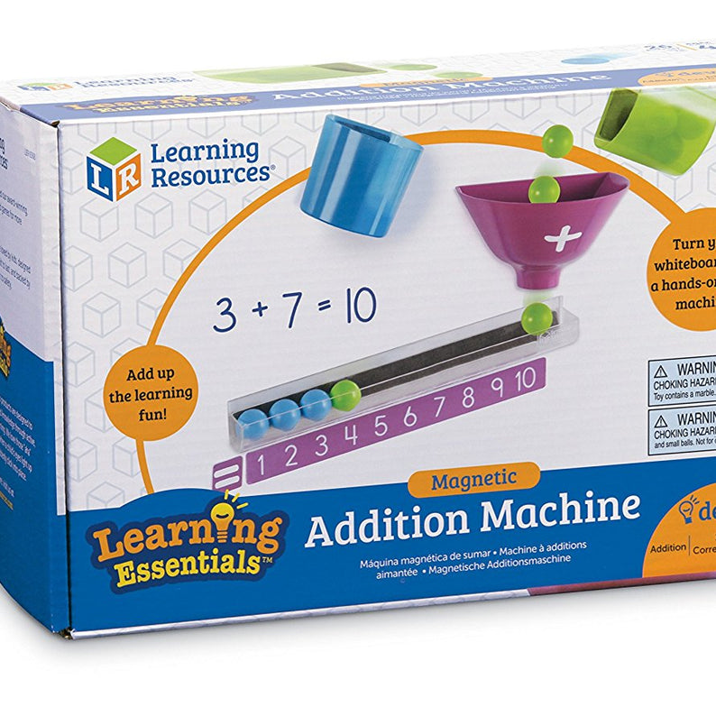 Learning Resources Magnetic Addition Machine, Interactive Front of Class Addition Activity, Includes 20 Magnetic Balls, Funnel, and Counting Tray, Ages 4+