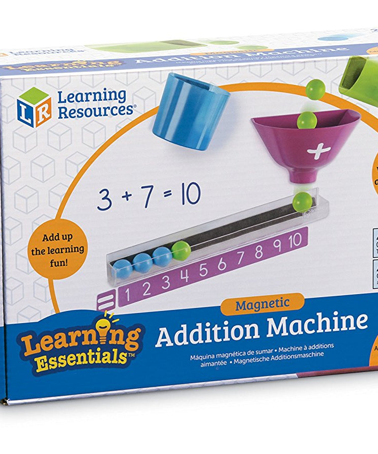Learning Resources Magnetic Addition Machine, Interactive Front of Class Addition Activity, Includes 20 Magnetic Balls, Funnel, and Counting Tray, Ages 4+