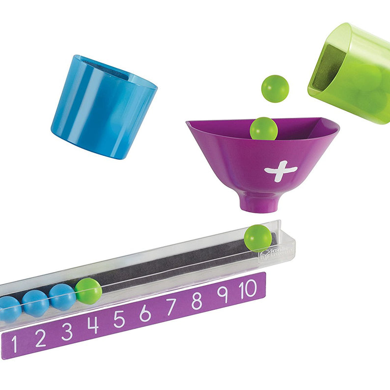 Learning Resources Magnetic Addition Machine, Interactive Front of Class Addition Activity, Includes 20 Magnetic Balls, Funnel, and Counting Tray, Ages 4+