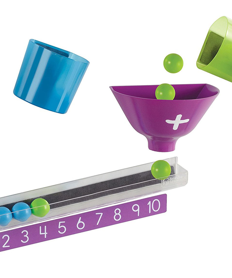 Learning Resources Magnetic Addition Machine, Interactive Front of Class Addition Activity, Includes 20 Magnetic Balls, Funnel, and Counting Tray, Ages 4+