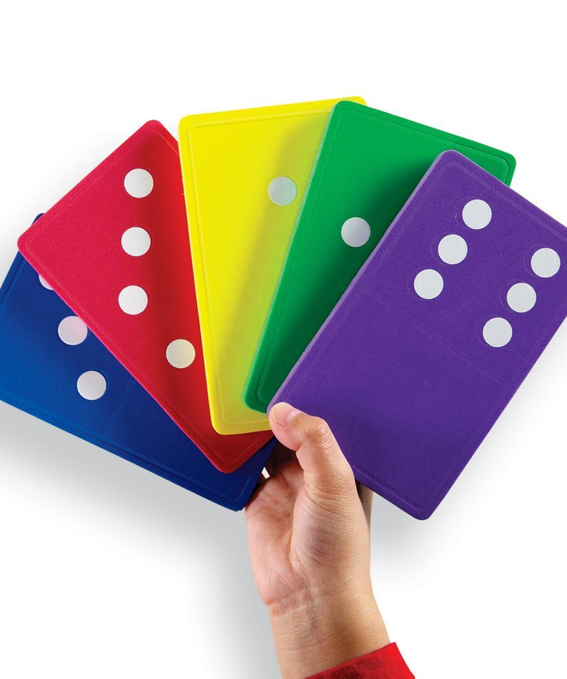 Learning Resources Jumbo Foam Dominoes, Set of 28 Soft, Colourful Dominoes for Kids, Jumbo Size for Little Hands, Quiet Classroom or Home Learning Game, Ages 5+