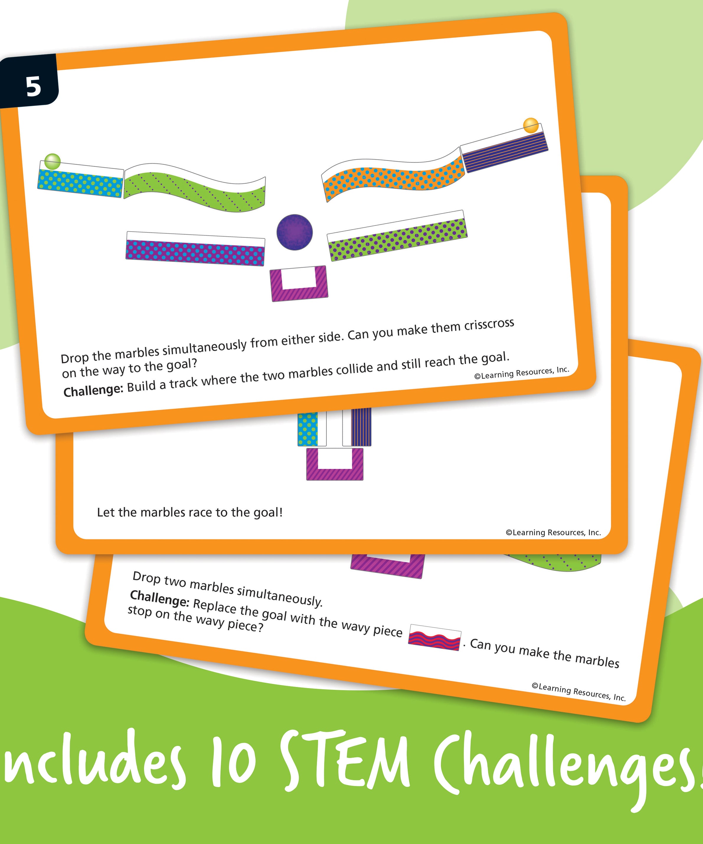 Learning Resources Tumble Trax Magnetic Marble Run, Encourages Engineering & Critical Thinking, Endless Design Combinations, Includes 14 Magnetic Pieces, 10 Activity Cards, 4 Marbles, Ages 5+