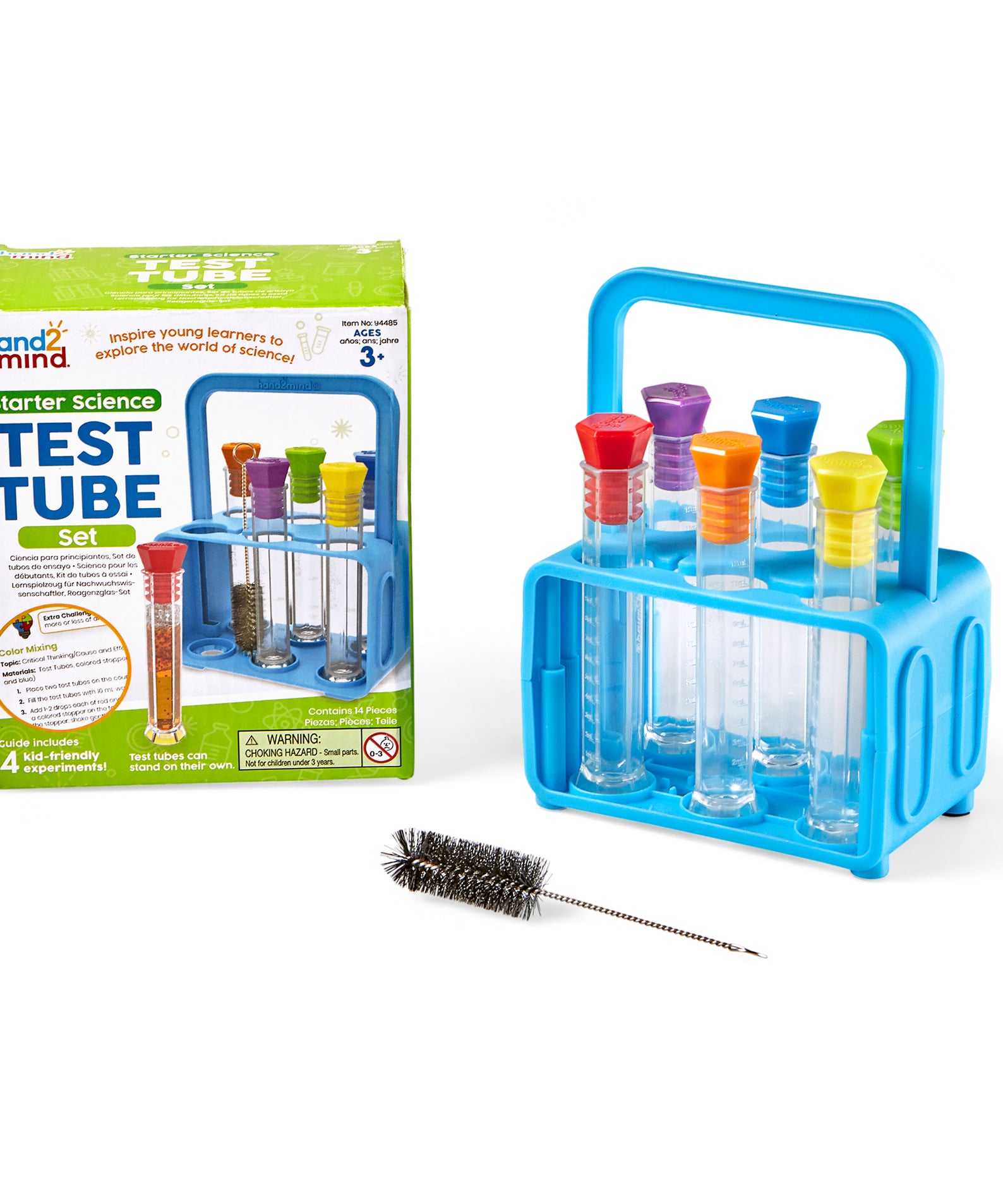 Learning Resources hand2mind Test Tube Set, Science Lab Kit for Kids with Stand, Stoppers, and Activity Guide, Ages 5+