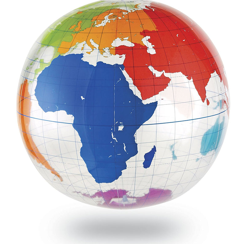 Learning Resources Giant Inflatable Labelling Globe, 67.5cm Wipe-Clean World Map for Interactive Geography Learning, Includes Repair Kit, Pump & Activity Guide, For Kids Ages 5+