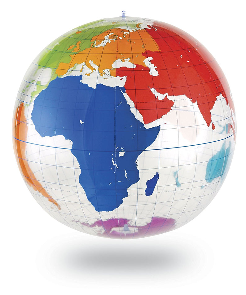 Learning Resources Giant Inflatable Labelling Globe, 67.5cm Wipe-Clean World Map for Interactive Geography Learning, Includes Repair Kit, Pump & Activity Guide, For Kids Ages 5+