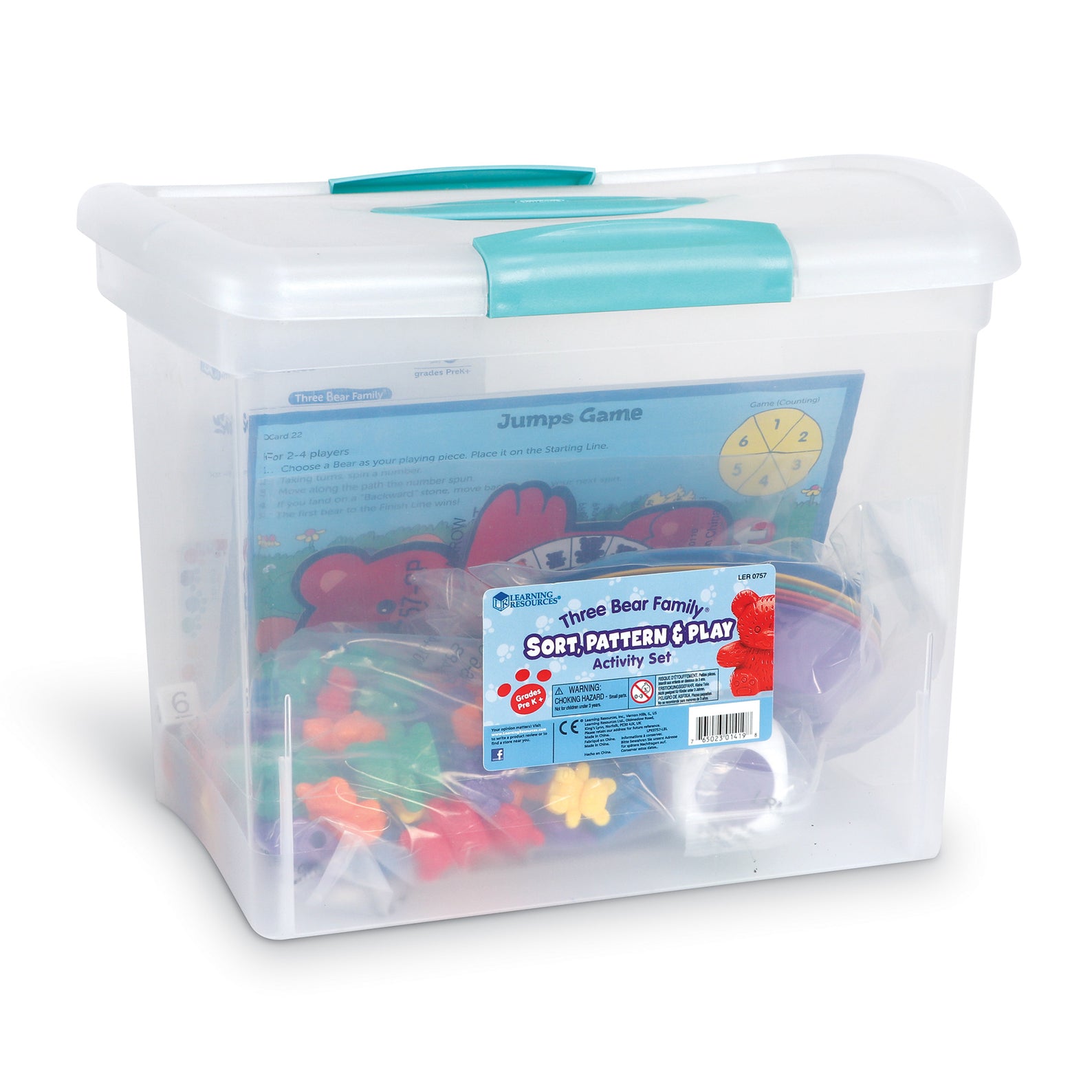 Learning Resources Three Bear Family Sort, Pattern & Play Activity Set, Compare Bears with Sorting Bowls, Dice, Spinner & Pattern Cards, Maths Counters for Early Years, Ages 3+