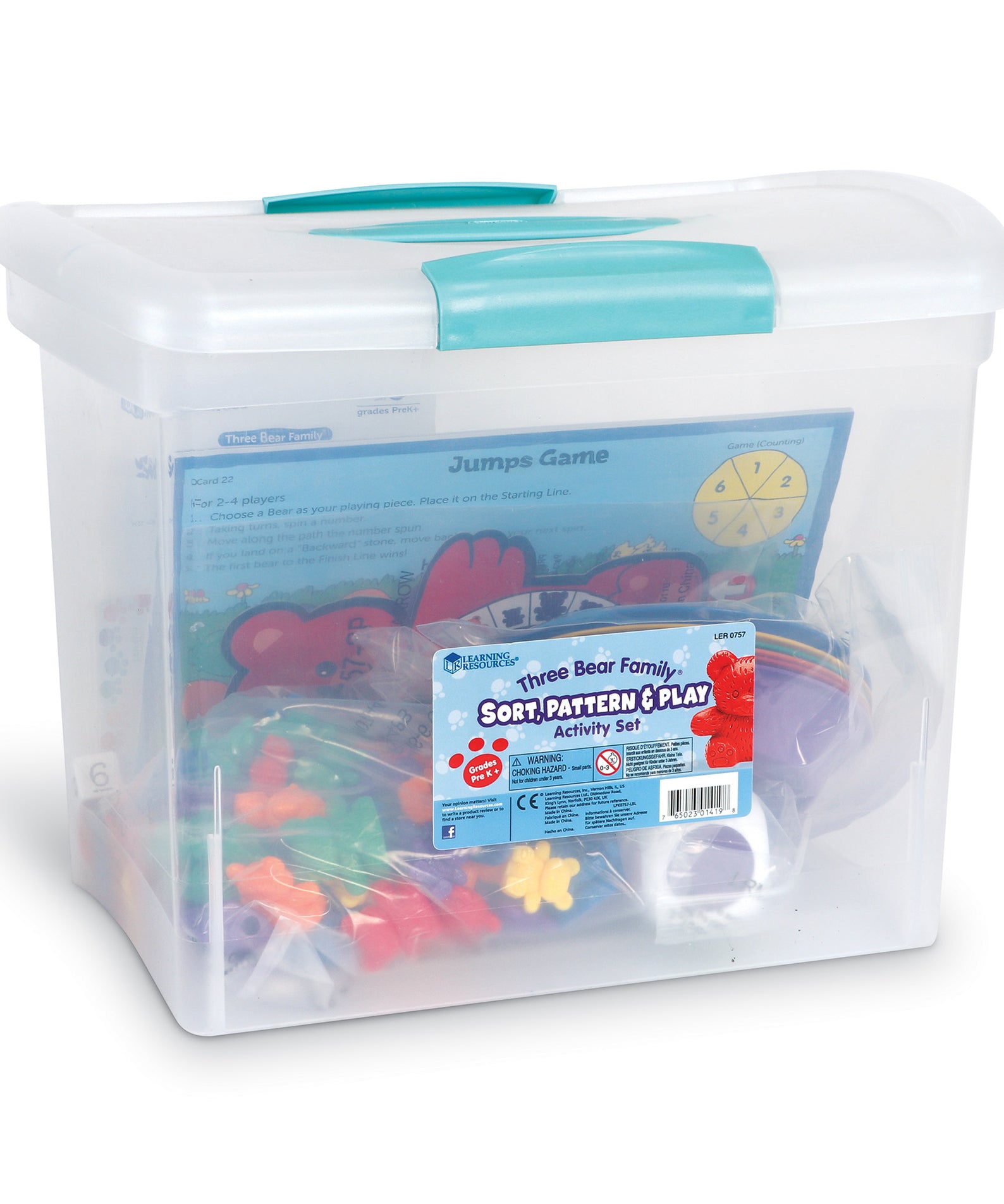 Learning Resources Three Bear Family Sort, Pattern & Play Activity Set, Compare Bears with Sorting Bowls, Dice, Spinner & Pattern Cards, Maths Counters for Early Years, Ages 3+