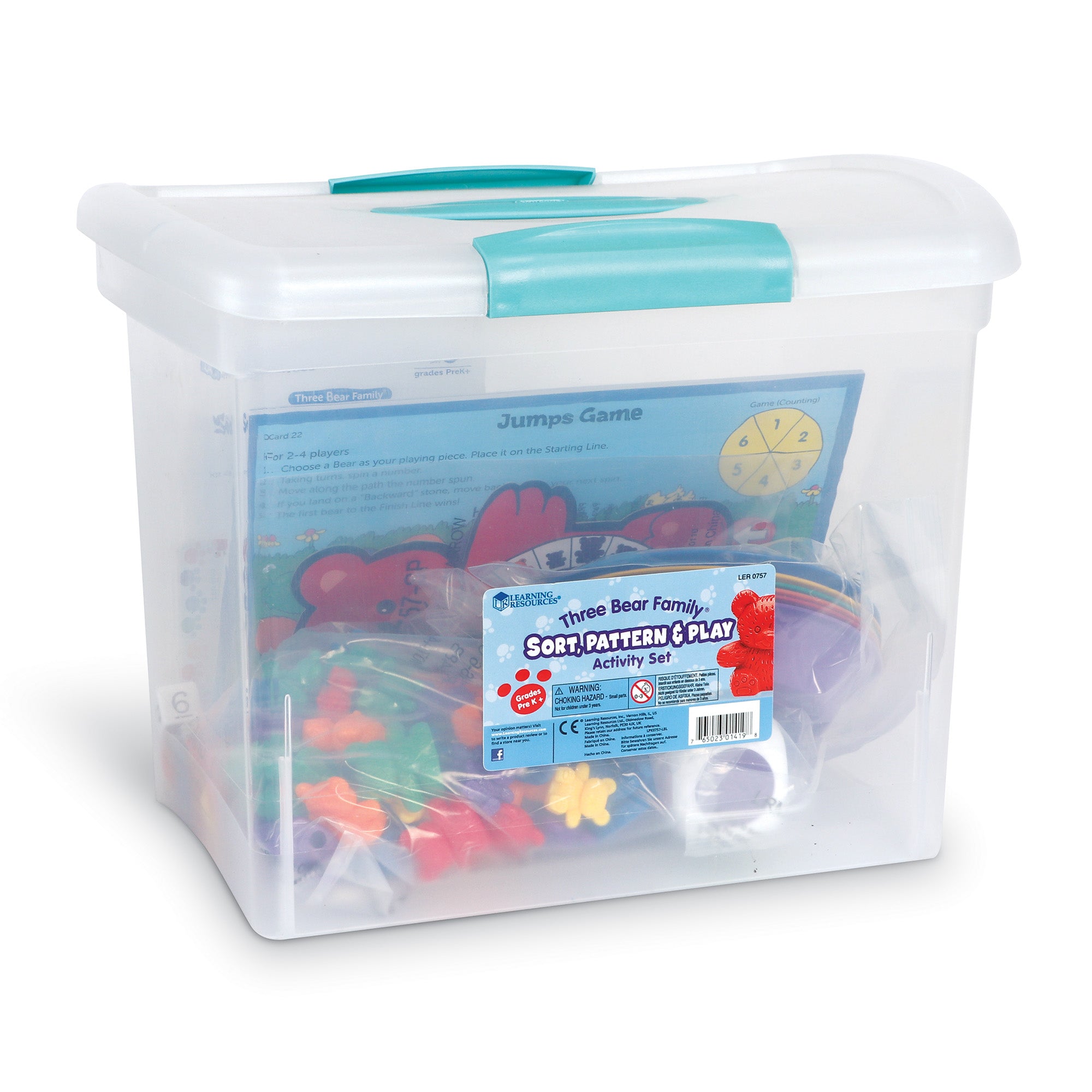 Learning Resources Three Bear Family Sort, Pattern & Play Activity Set, Compare Bears with Sorting Bowls, Dice, Spinner & Pattern Cards, Maths Counters for Early Years, Ages 3+