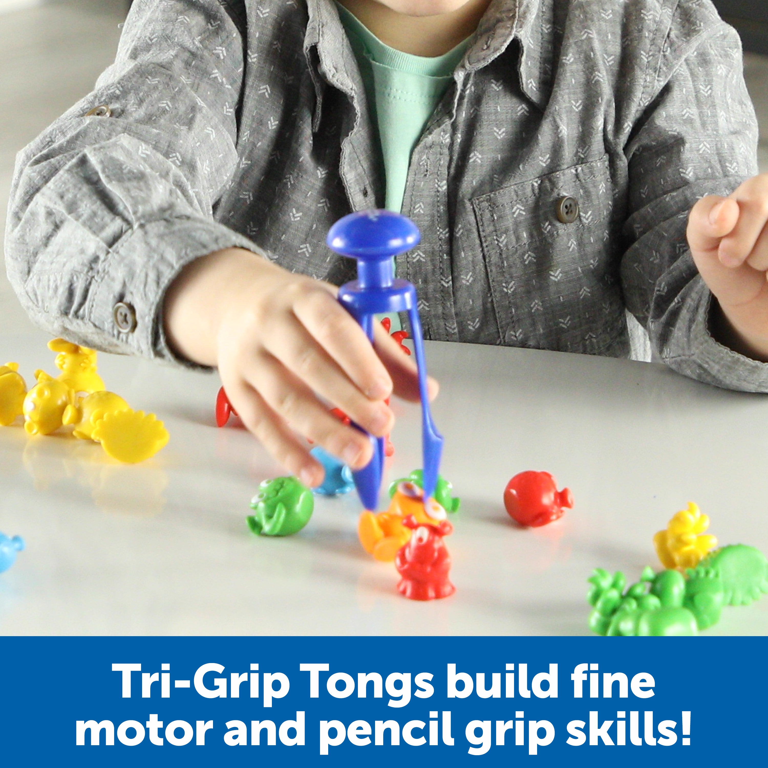 Learning Resources Grab & Sort Fine Motor Alien Counters, 37-Piece Early Math and Fine Motor Skills Toy, Includes Tri-Grip Tongs for Counting, Sorting, and Matching, For Preschoolers Ages 3+
