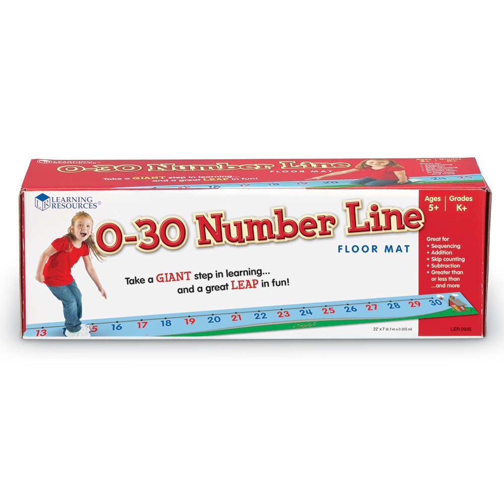 Learning Resources 030 Number Line Floor Mat Durable Vinyl Math Mat for Kids Ages 5 Plus