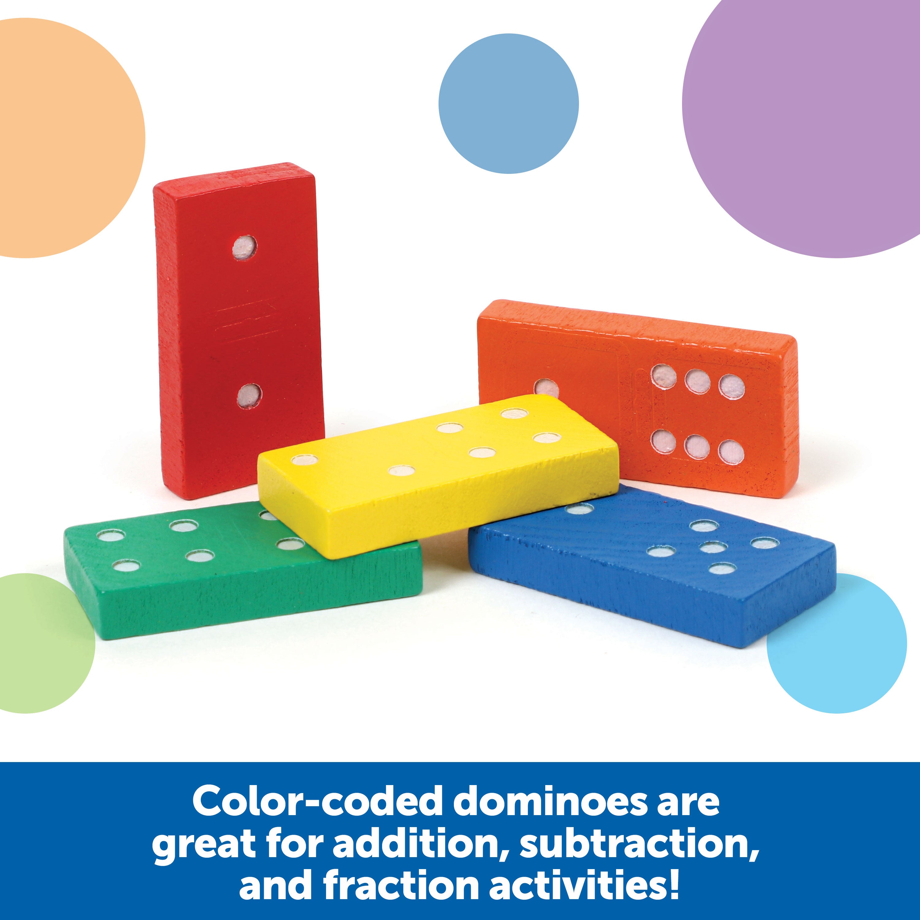 Learning Resources Double-Six Wooden Dominoes, Set of 168 Colourful Wooden Dominoes for Early Maths Activities, Includes Activity Guide, Ages 5+