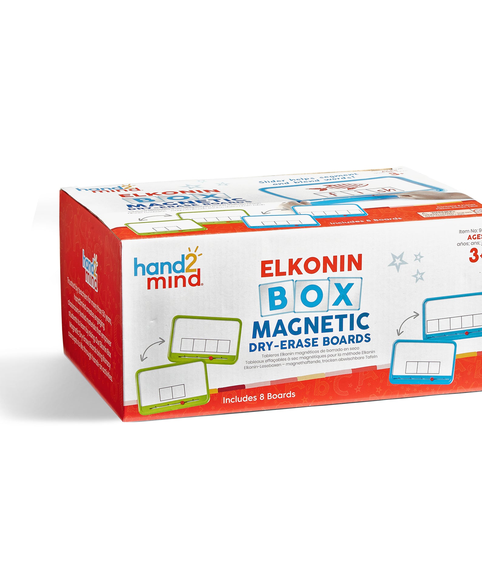 Learning Resources Elkonin Box Magnetic Dry-Erase Board Set, Phonics and Reading Skills Practice, 8 Boards with Built-In Slider, Includes Activity Guide, Ages 3+