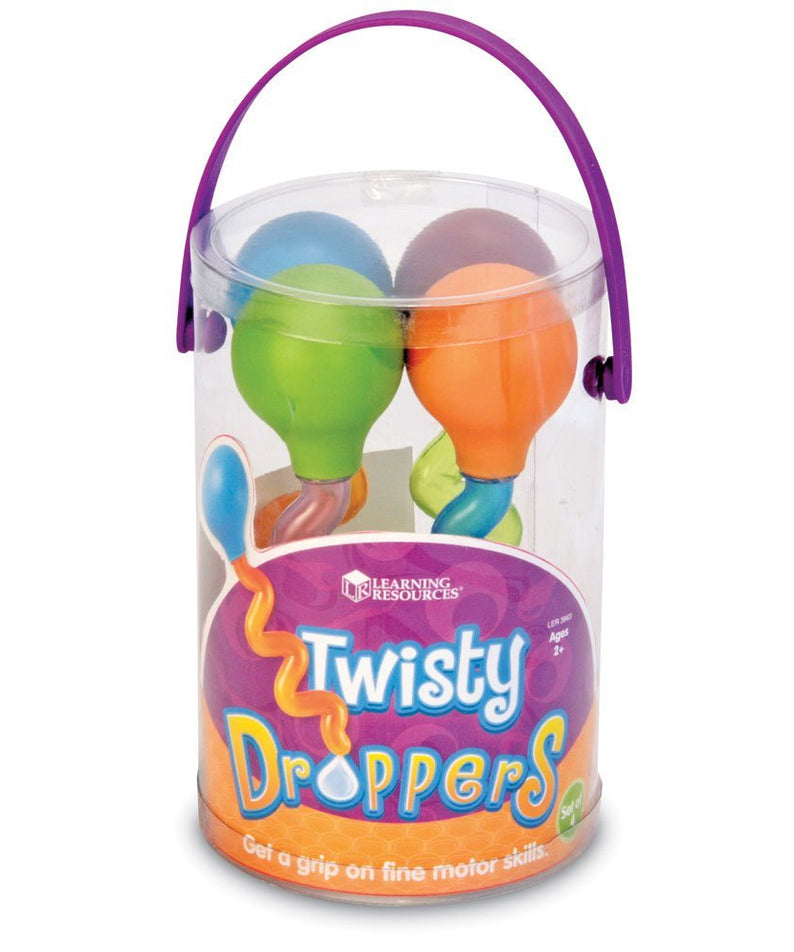 Learning Resources Twisty Droppers, Fine Motor Skills Toy for Toddlers, Set of 4 Pipette Style Droppers for Water Play and Early Science Exploration, Ages 2+