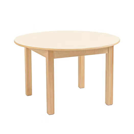 Jooyes Kids Round Table, Premium E0 Birch Plywood Wooden Table with Timber Legs, Durable Easy-Clean Surface for Meals, Arts & Crafts, Preschool & Play Areas