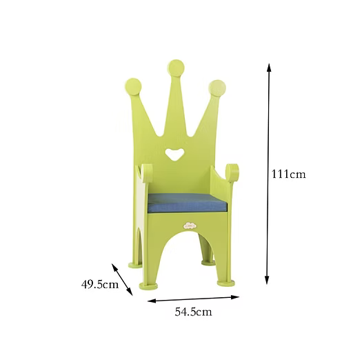 Joyees Eco-friendly Wooden Crown Chair, Natural Birch Plywood for Children, Boys and Girls, Suitable for Home, Daycare, Nursery, Kindergarten, Preschool, Classroom or Play Areas, 12m+