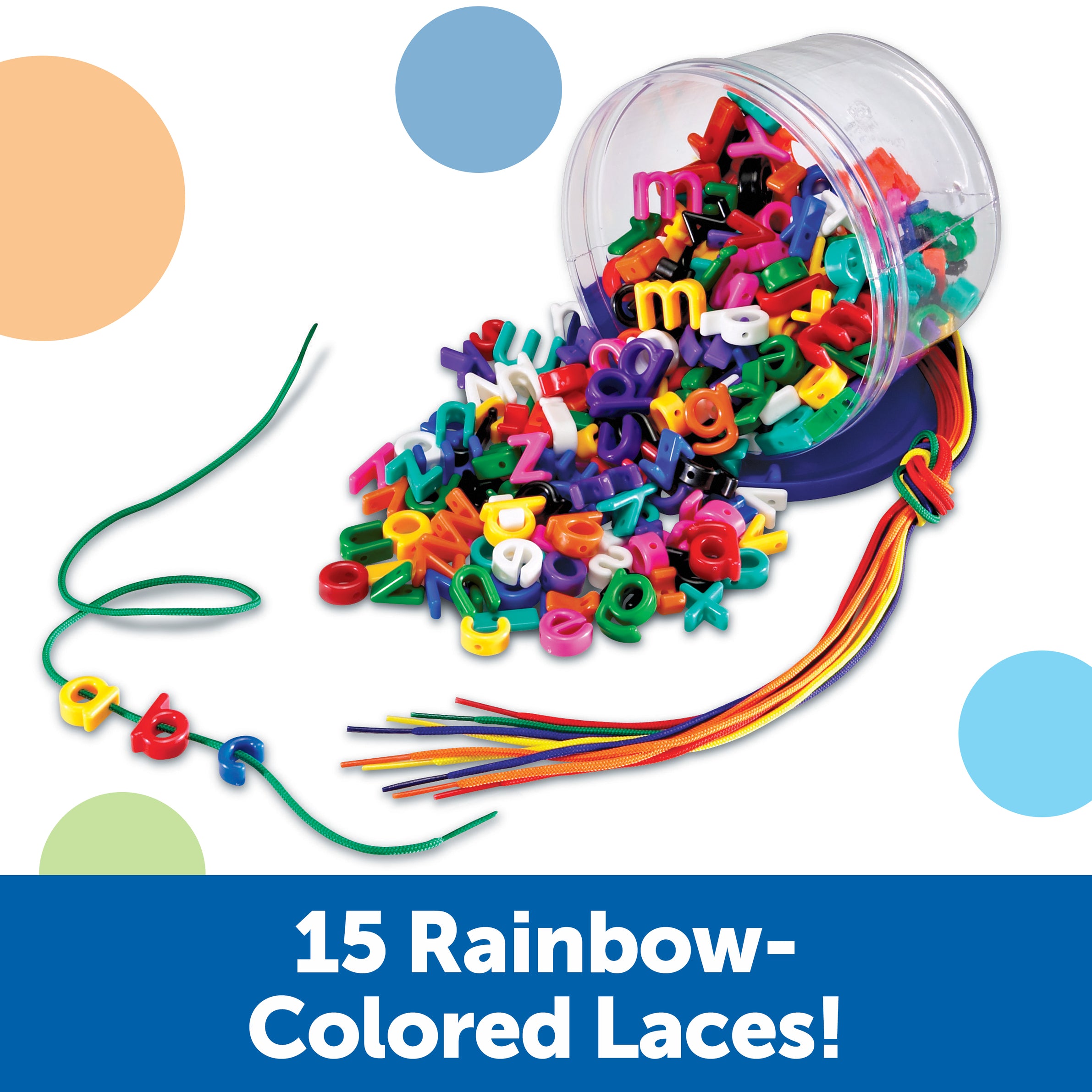 Learning Resources Lowercase Lacing Alphabet, Fun Learning Activity for Letter Recognition, Spelling, and Fine Motor Skills, Ages 3+