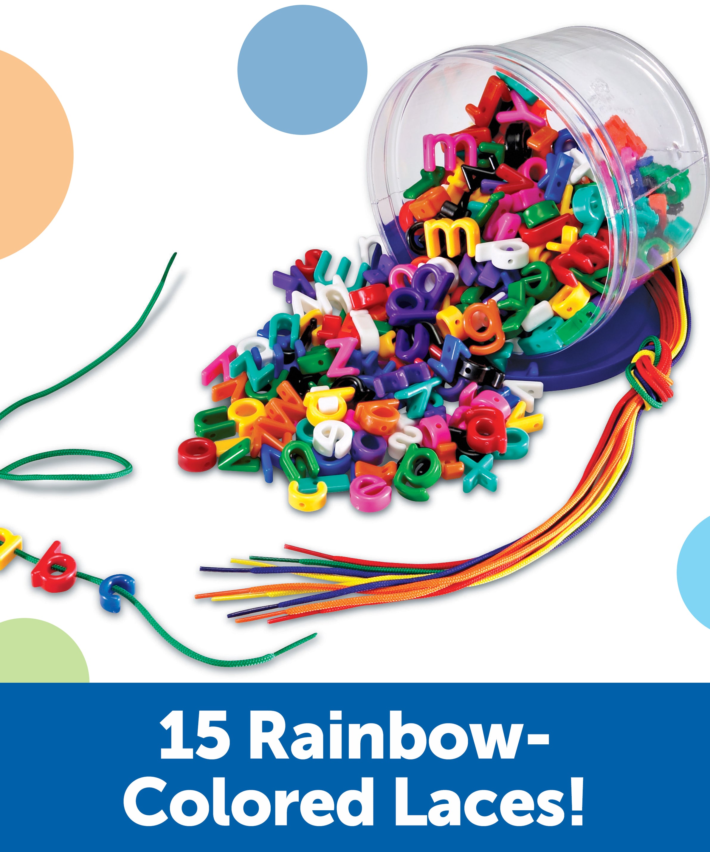 Learning Resources Lowercase Lacing Alphabet, Fun Learning Activity for Letter Recognition, Spelling, and Fine Motor Skills, Ages 3+