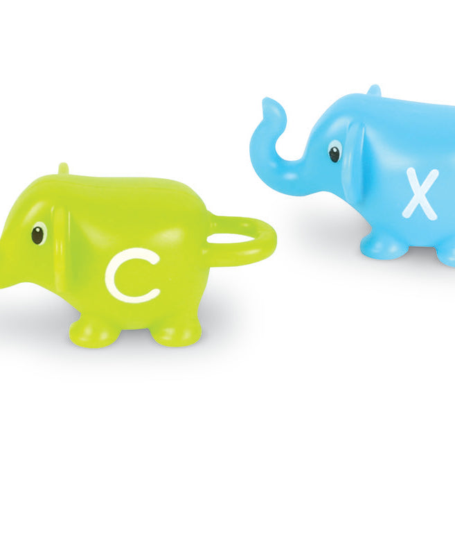 Learning Resources Snap-n-Learn ABC Elephants, 26-Piece Alphabet Learning Toy Set for Letter Matching and Fine Motor Skills, Ages 2 Plus