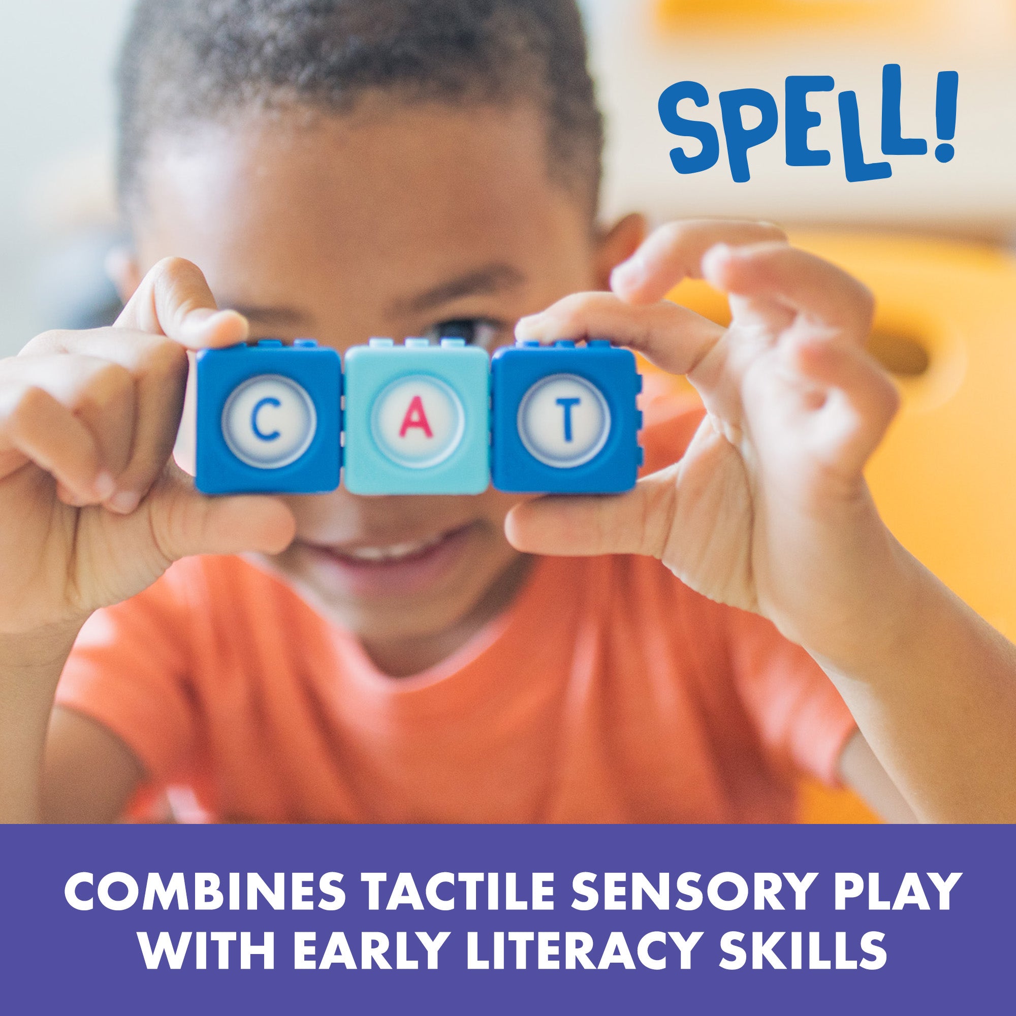 Learning Resources Alphabet BubbleBrix, Sensory Fidget ABC Learning Bricks, 42 Interlocking Alphabet Bricks in Carry Bucket, Ages 3+