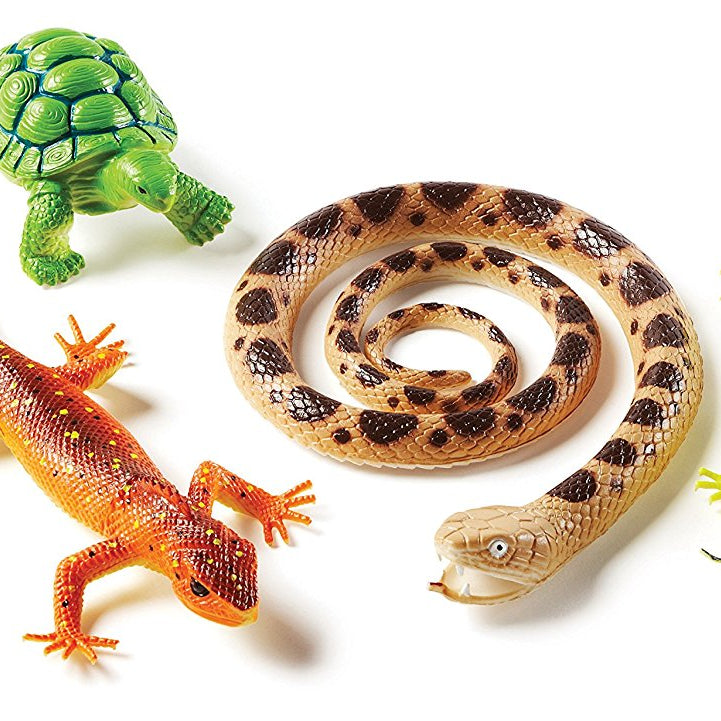 Learning Resources Jumbo Reptiles and Amphibians, Set of 5 Realistic Animal Figures for Imaginative Play and Early Learning, Ages 2 and Up