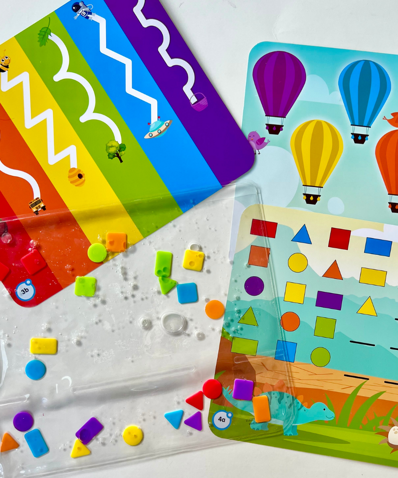 Learning Resources Colours & Shapes Sensory Pad, Reusable Tactile Learning Toy with 16 Activities, Ages 3+