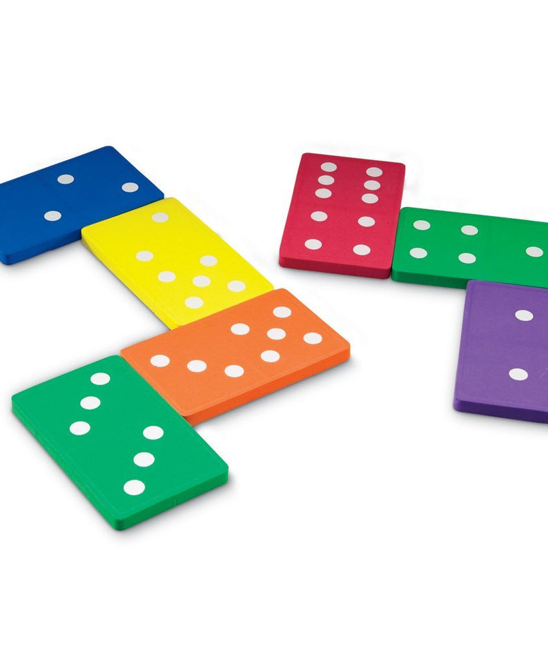 Learning Resources Jumbo Foam Dominoes, Set of 28 Soft, Colourful Dominoes for Kids, Jumbo Size for Little Hands, Quiet Classroom or Home Learning Game, Ages 5+