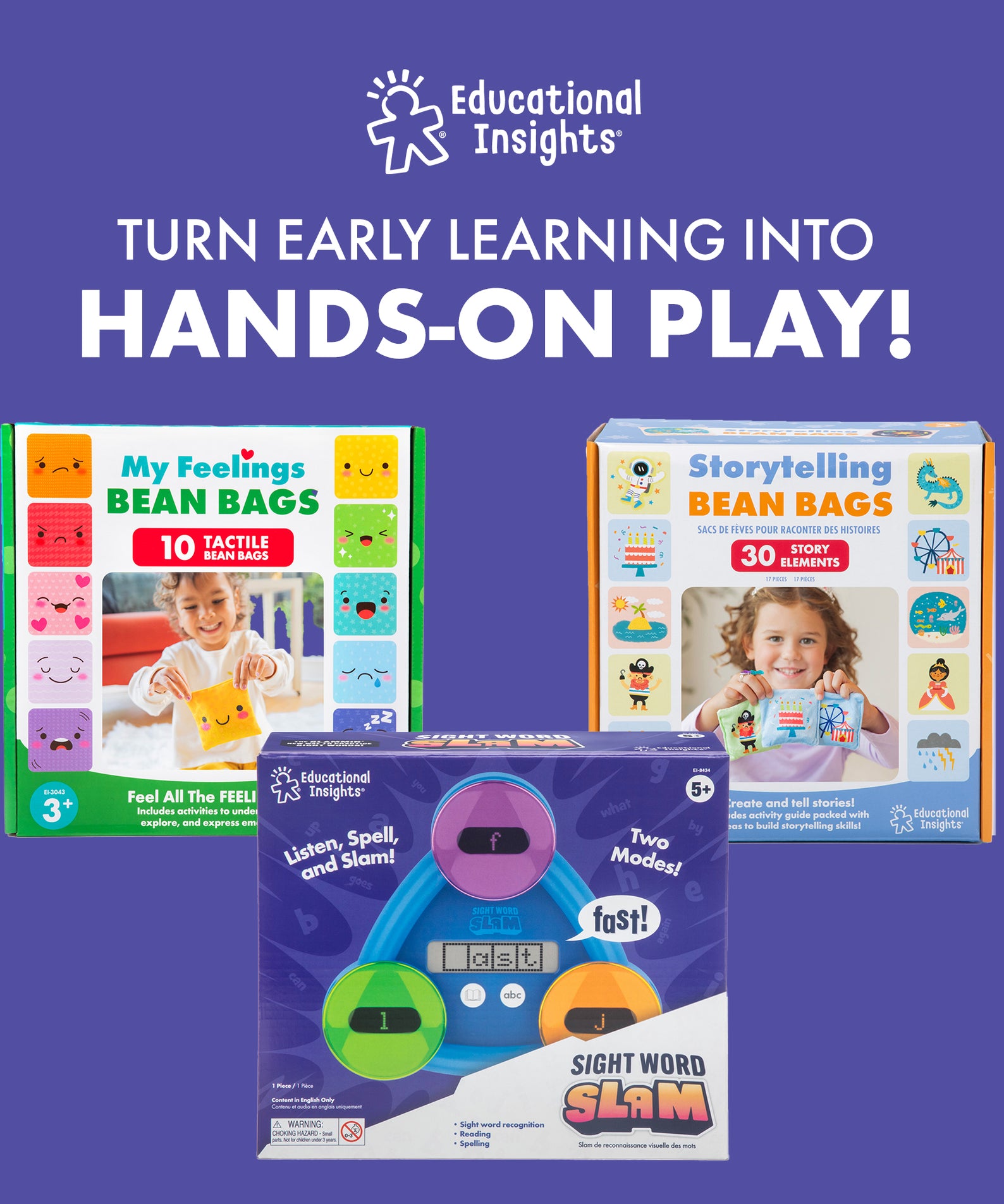 Learning Resources Sight Word Bean Bags, Active Phonics Game for Kids, 25 Double-Sided Bean Bags with 50 Sight Words, Tactile Learning Toy for Vocabulary, Reading Fluency, and Motor Skills, Ages 3+