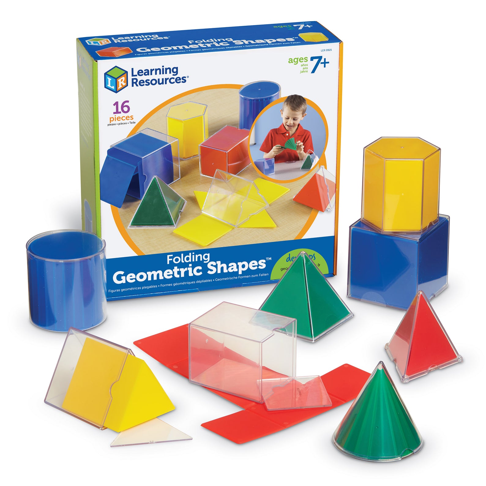 Learning Resources Folding Geometric Shapes, Set of 8, Ages 7+, Hands-On 3D Math Learning for Shapes & Symmetry - Quick Learning