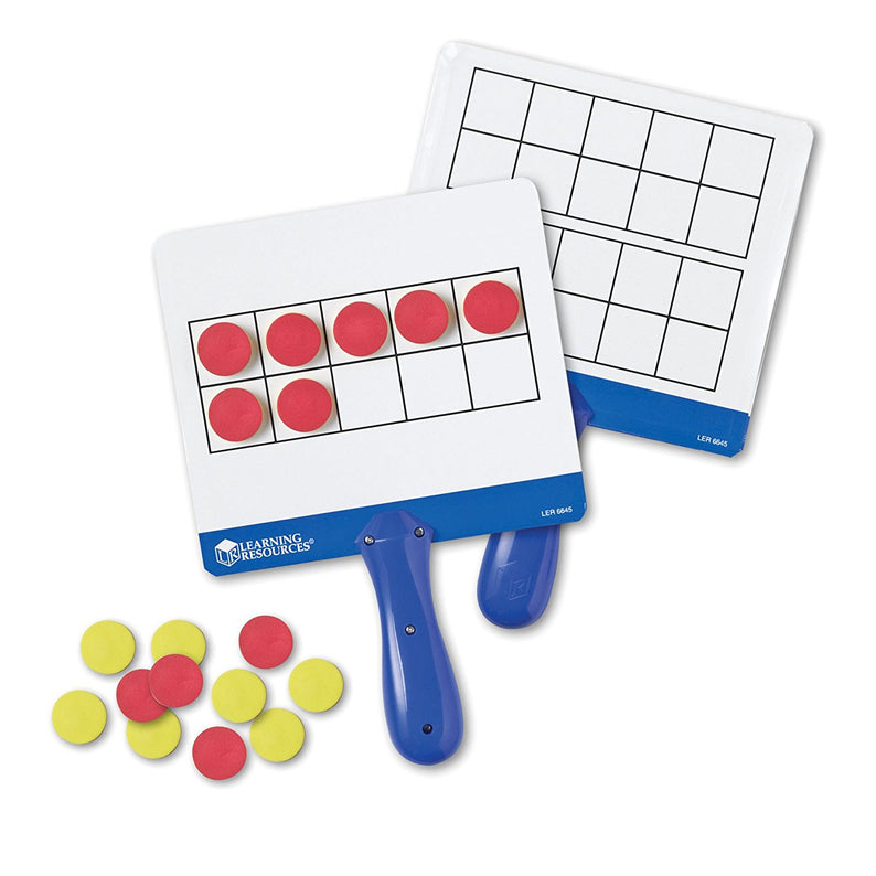 Learning Resources Magnetic Ten Frame Answer Boards, Set of 4 Double-Sided Boards with 100 Magnetic Disks, Early Maths Learning for Ages 5 Plus