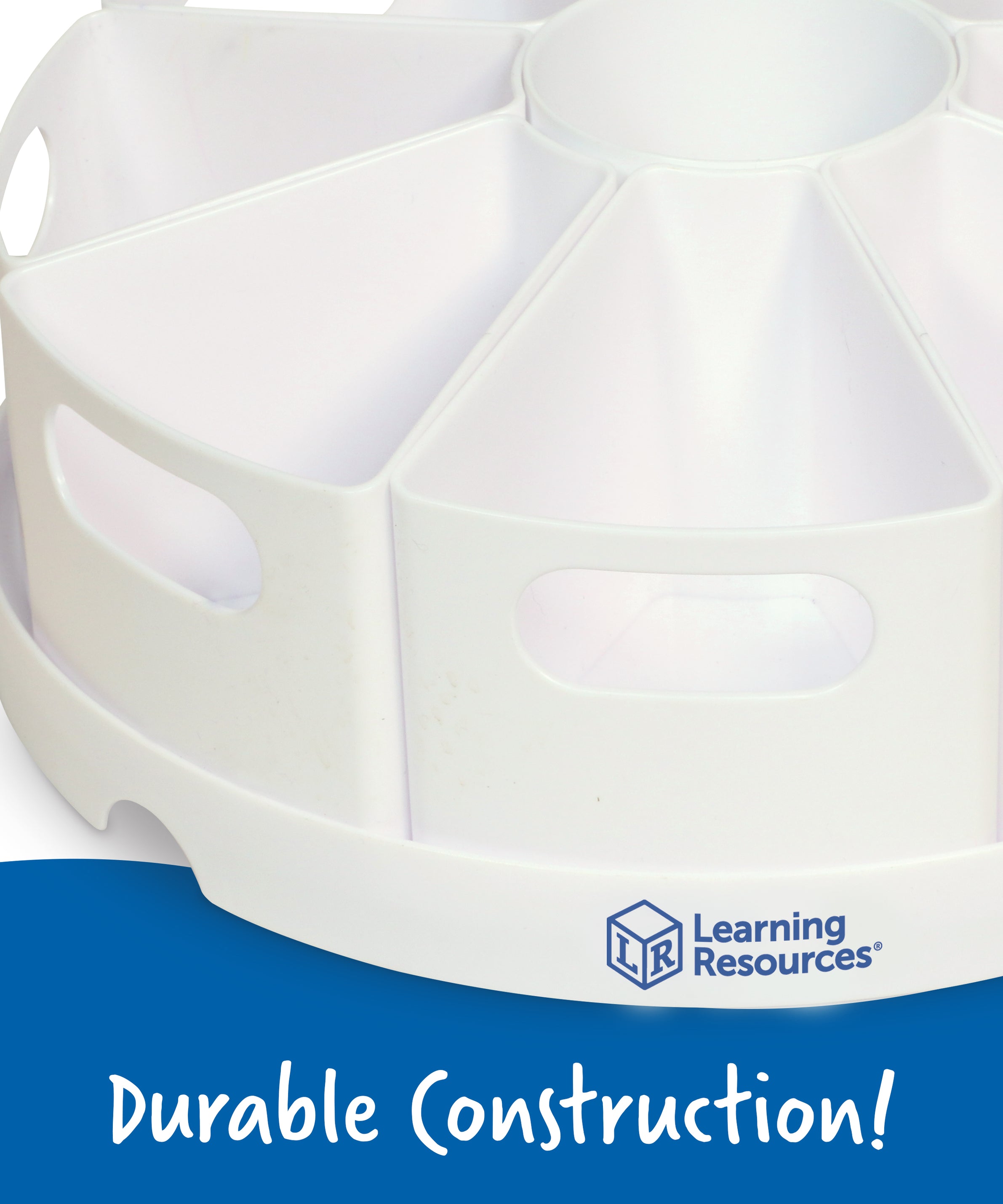 Learning Resources Create-a-Space Storage Centre, White, Rotating Desk Organizer with 8 Removable Containers, Classroom and Home Office Storage Solution