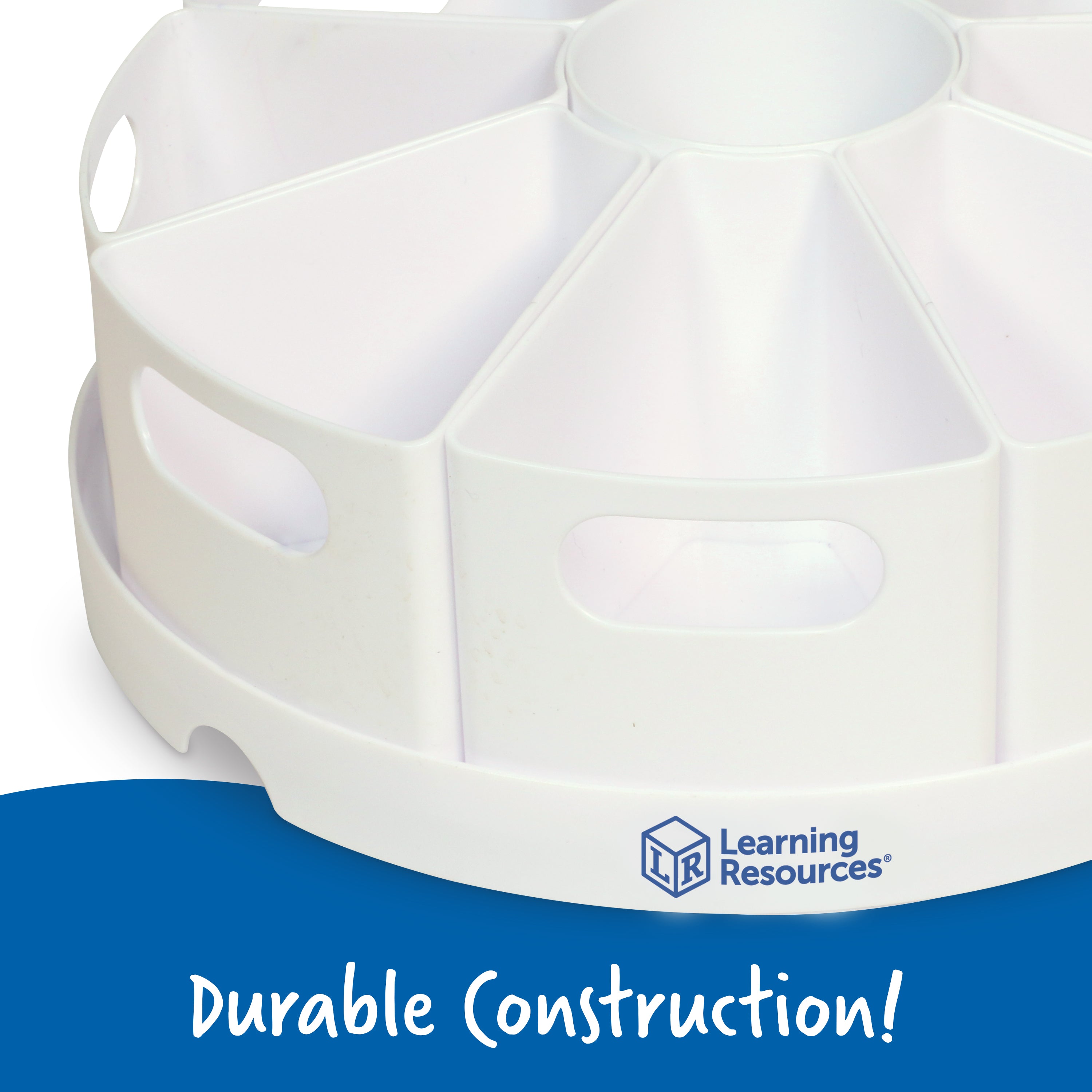 Learning Resources Create-a-Space Storage Centre, White, Rotating Desk Organizer with 8 Removable Containers, Classroom and Home Office Storage Solution