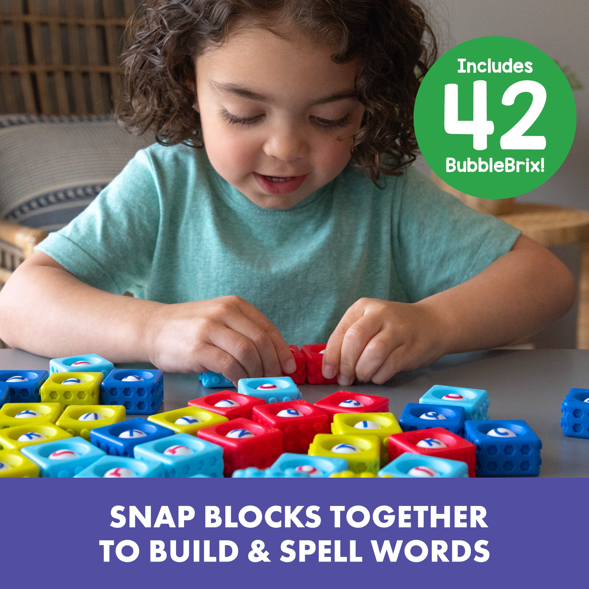 Learning Resources Alphabet BubbleBrix, Sensory Fidget ABC Learning Bricks, 42 Interlocking Alphabet Bricks in Carry Bucket, Ages 3+