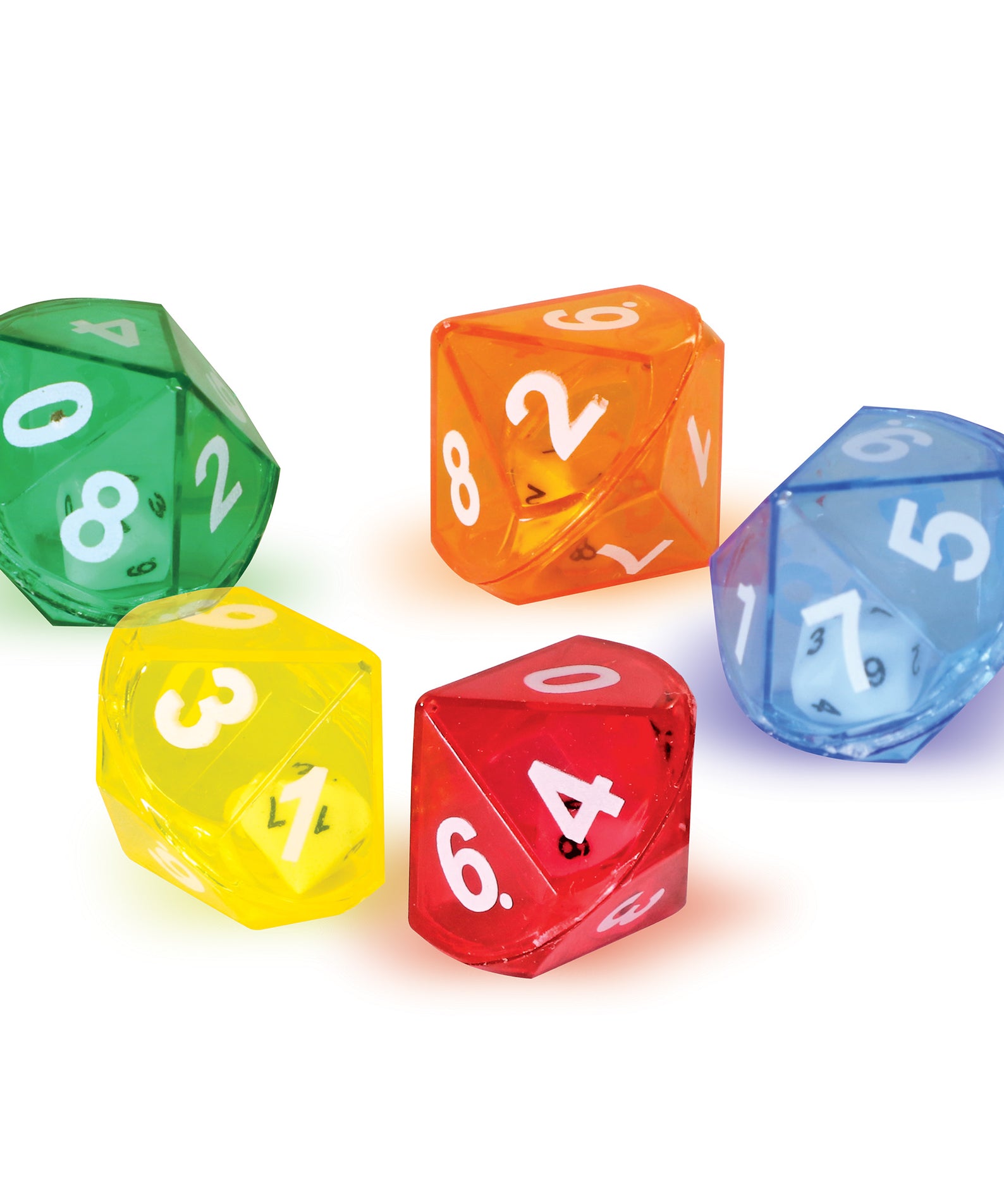 Learning Resources 10-Sided Dice in Dice, Set of 72 Double Dice for Teaching Probability, Numbers, and Operations, Includes Storage Tub, Ages 3+