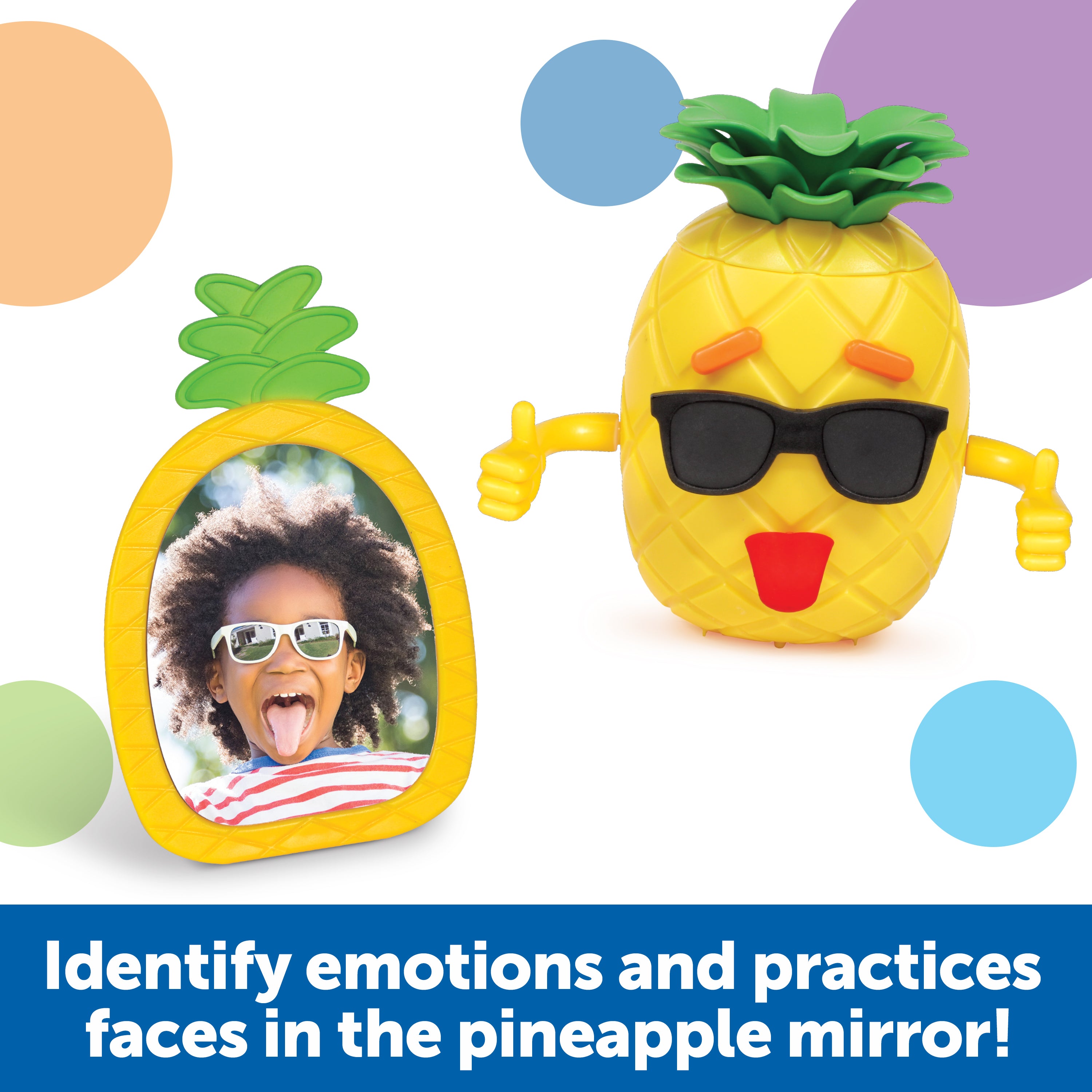 Learning Resources Big Feelings Pineapple Deluxe Set, Social Emotional Learning Toy for Kids, 50-Piece SEL Activity Set with Double-Sided Pineapple, Face Pieces & Mirror, Ages 3+