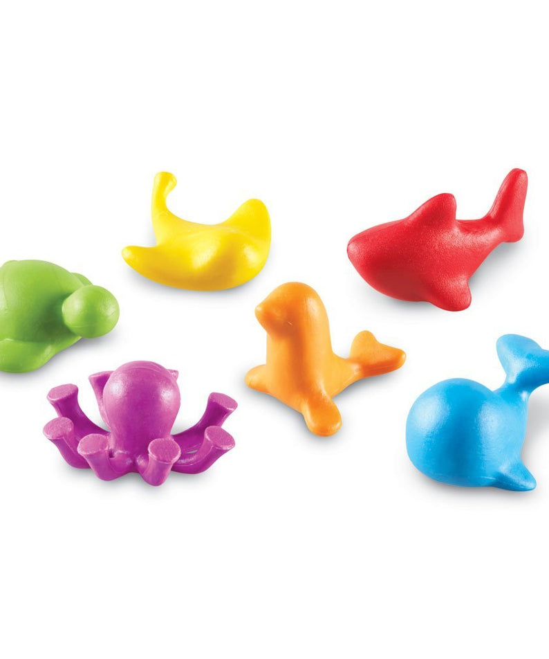 Learning Resources Under the Sea Ocean Counters, Set of 72, Colourful Ocean Animal Counters, Early Maths Skills, Sorting and Counting, Ages 3+, Storage Tub Included