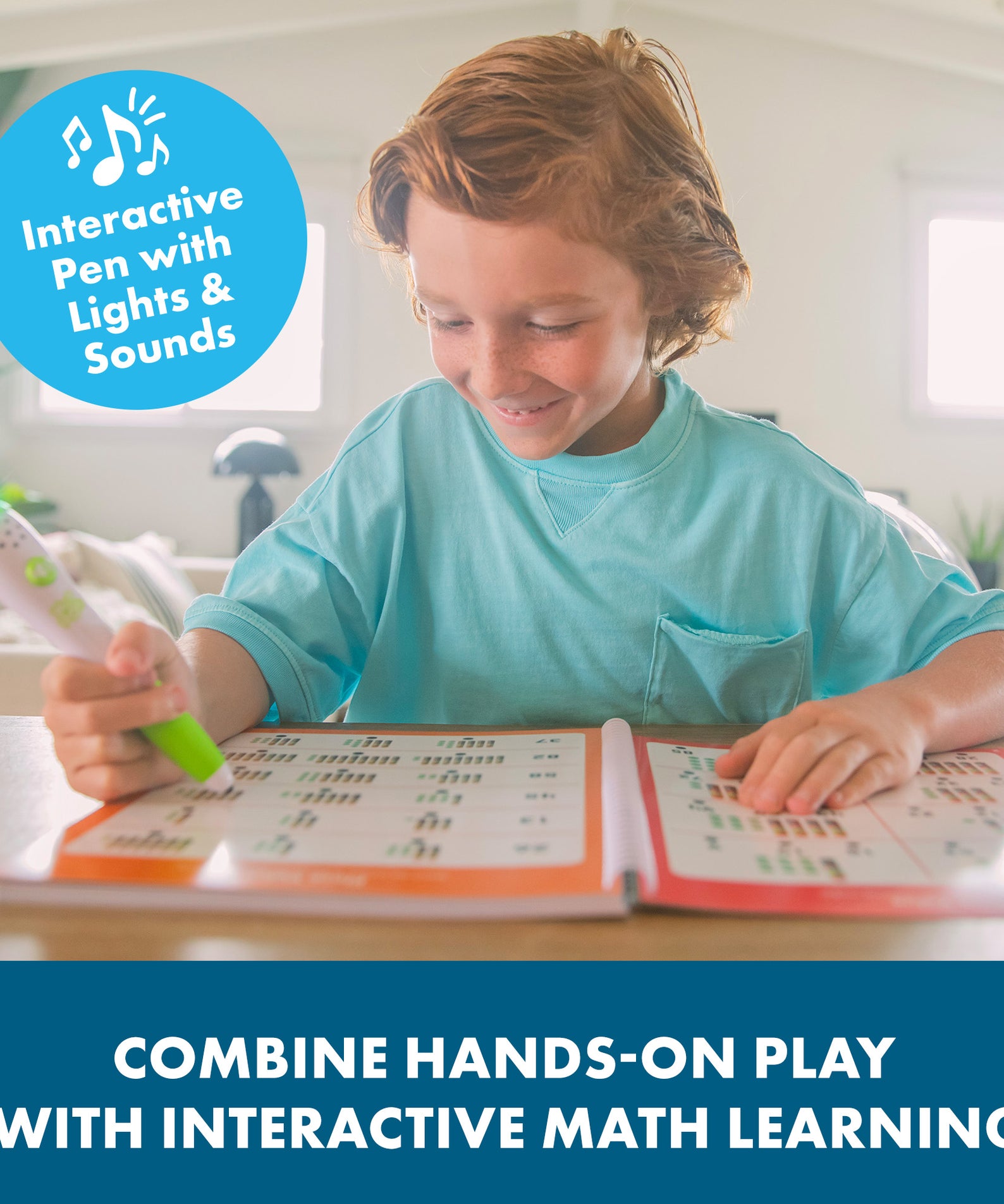 Learning Resources Hot Dots Let's Learn Math 1st Grade, Interactive Workbook with 50 Activity Pages and Talking Pen, Ages 6 Plus